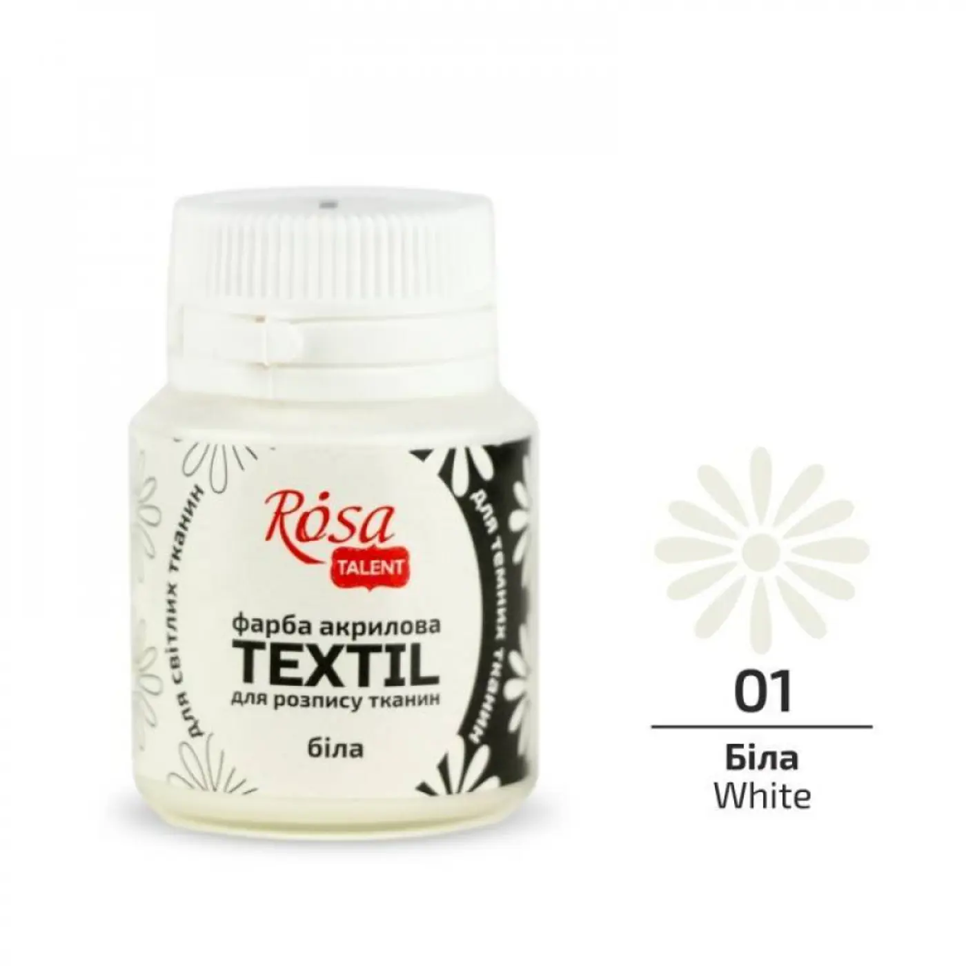 Barva na textil Rosa 20ml 01 White - fotografie 1
