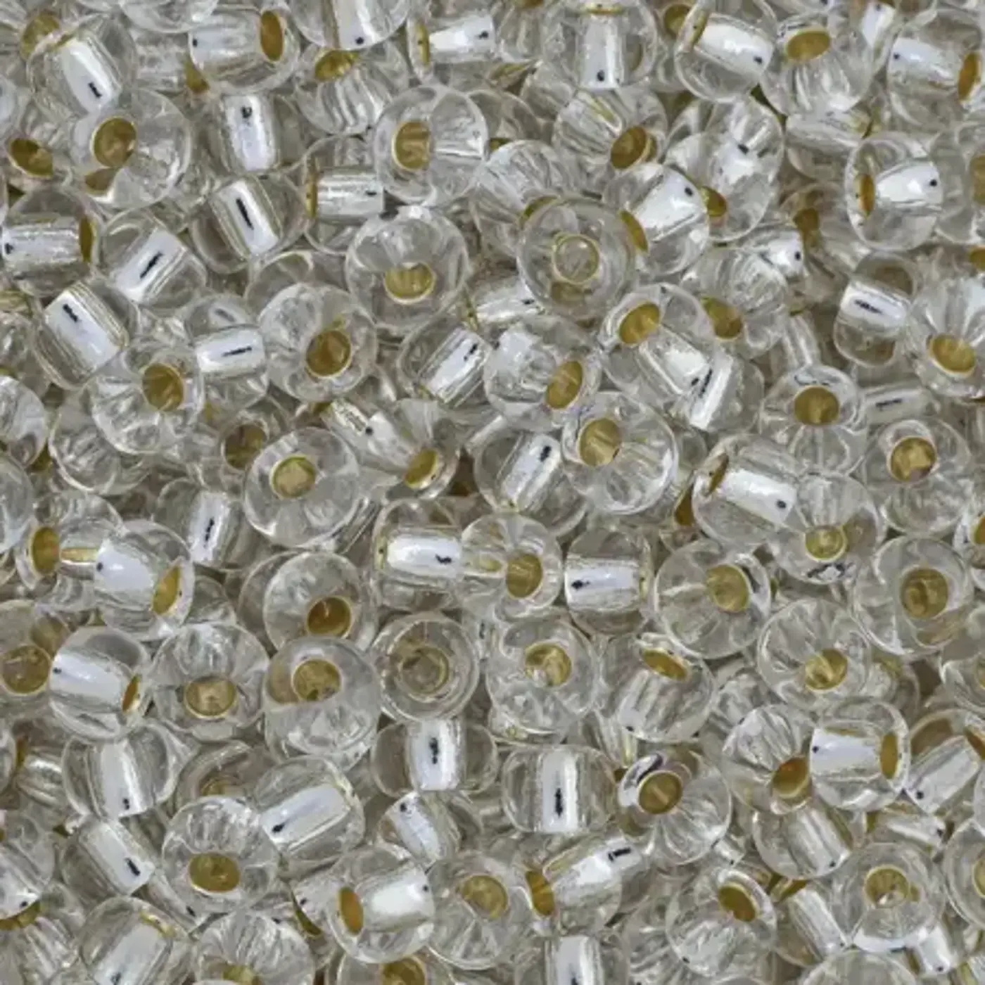 PRECIOSA rokajl 6/0, 3,7 mm, 10 g  78102   crystal průtah stříbro - fotografie 1