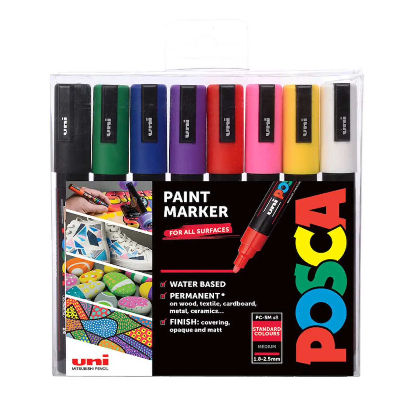 Sada akrylových fixů Uni Posca 1,8-2,5mm 8ks základní - fotografie 1