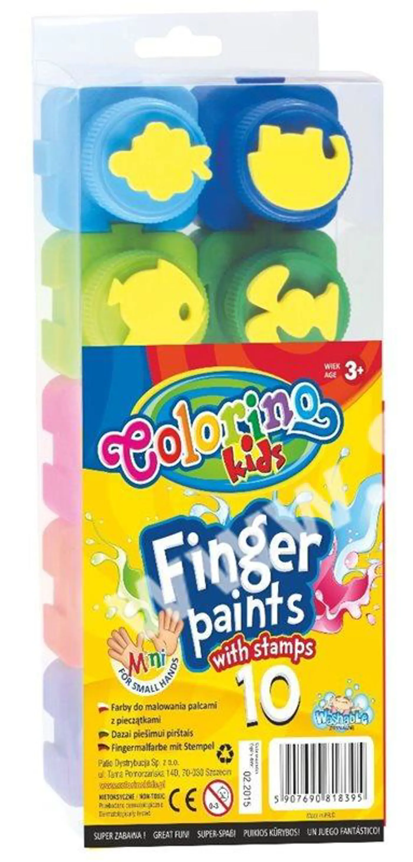 Prstové barvy Colorino s razítky 10ks - fotografie 1