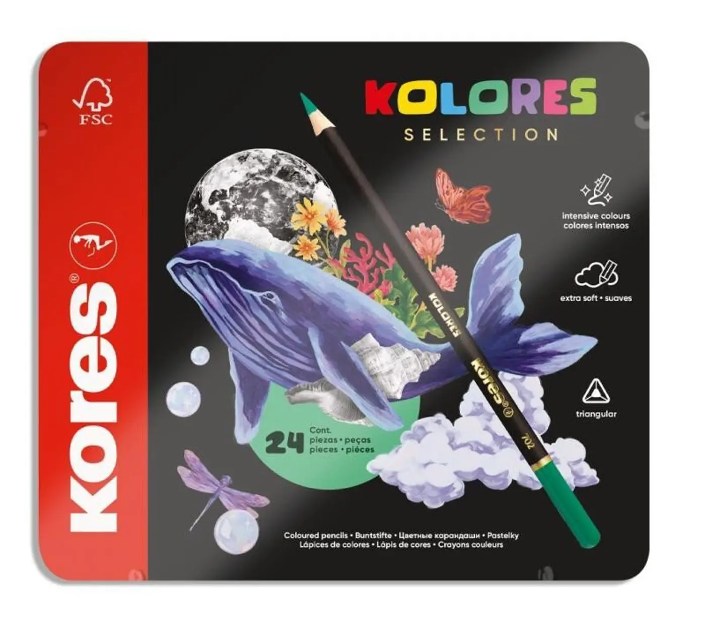 Trojhranné pastelky Kores Kolores Selection 24ks - fotografie 1