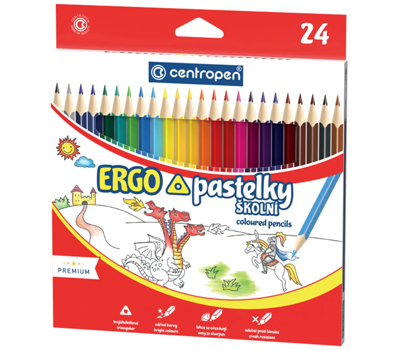 Trojhranné pastelky Centropen 24ks - fotografie 1
