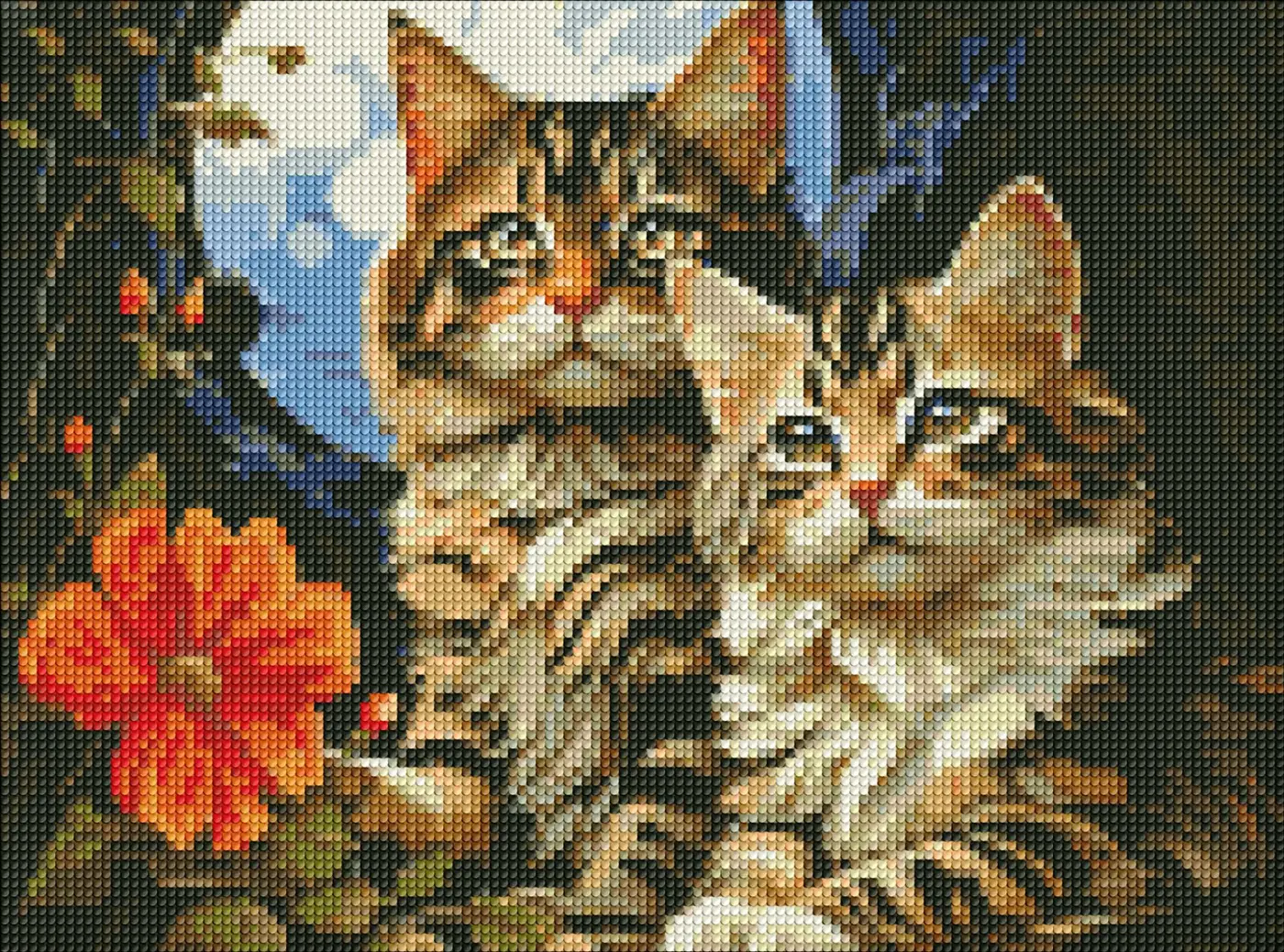Diamantová mozaika 30×40 cm – kreativní sada s kamínky  Kouzelné kočky - fotografie 1