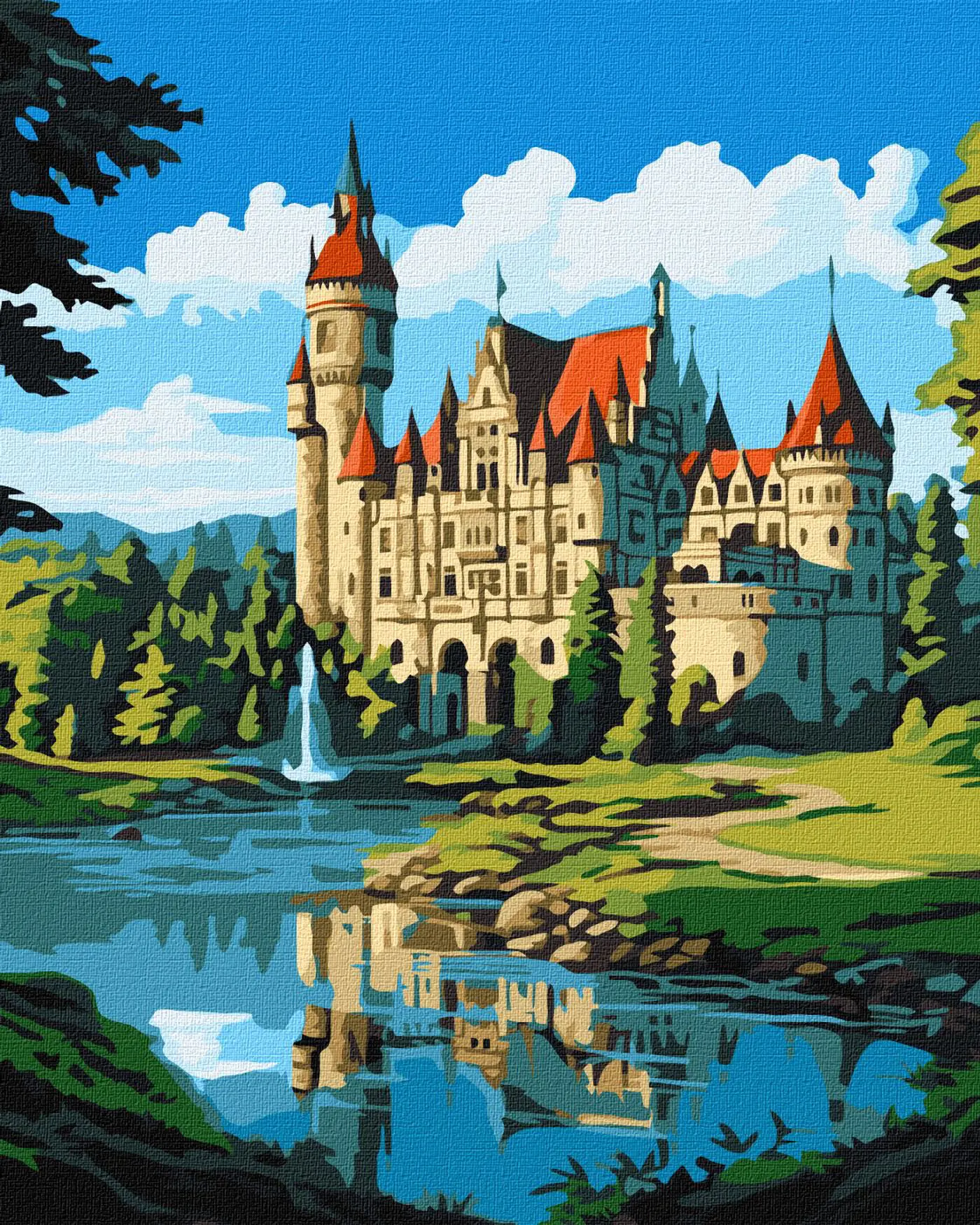 Malování podle čísel 40×50 cm – kreativní sada pro dospělé i děti  Kouzelný hrad - fotografie 1