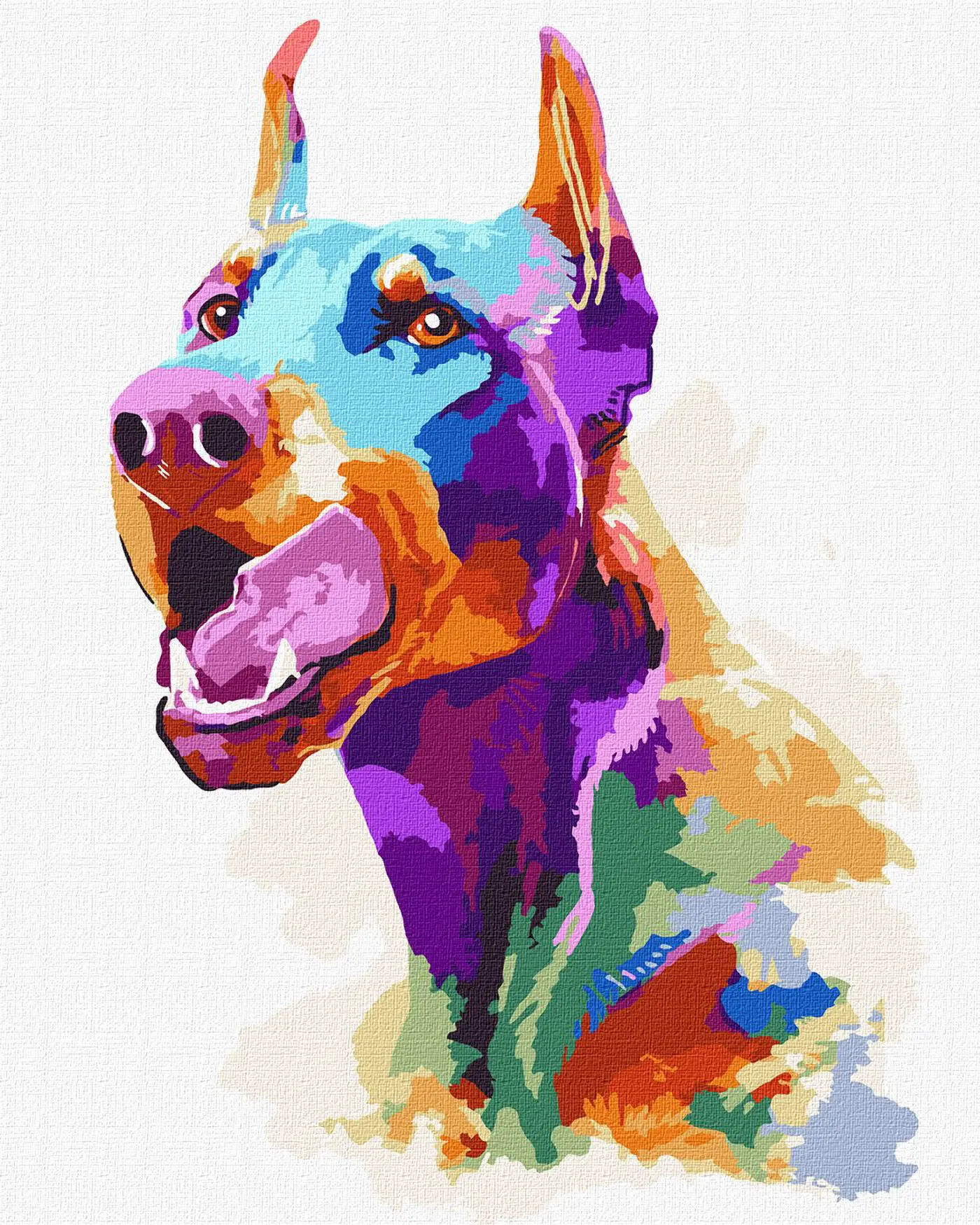 Malování podle čísel 40×50 cm – kreativní sada pro dospělé i děti  Dobrman pop art  - fotografie 1