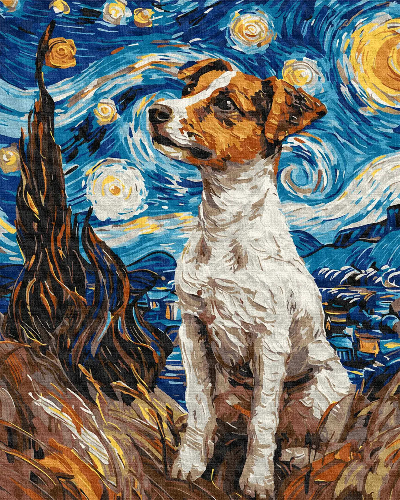 Malování podle čísel 40×50 cm – kreativní sada pro dospělé i děti  Okouzlující jack russell  - fotografie 1