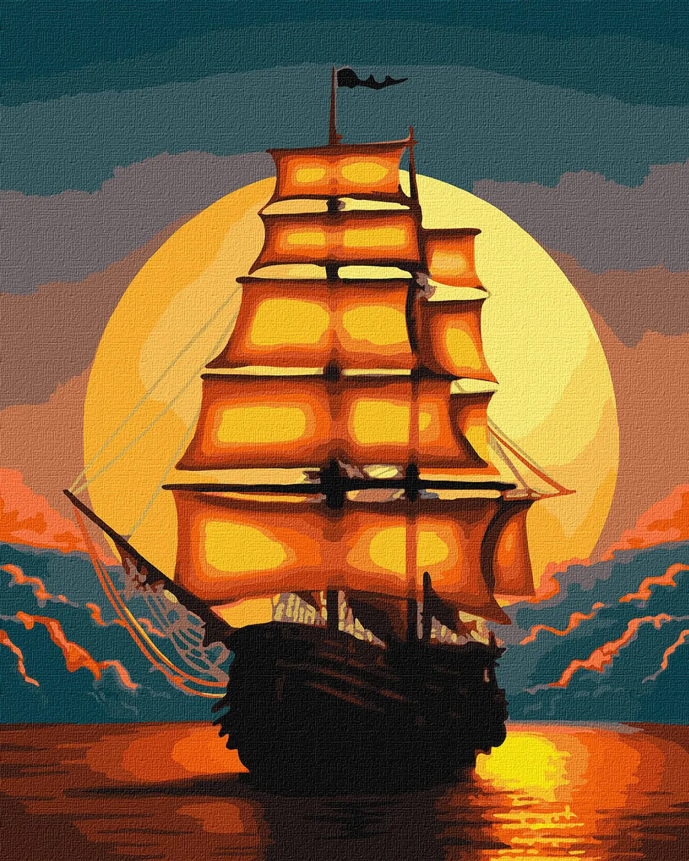 Malování podle čísel 40×50 cm – kreativní sada pro dospělé i děti  Oranžové plachty  - fotografie 1
