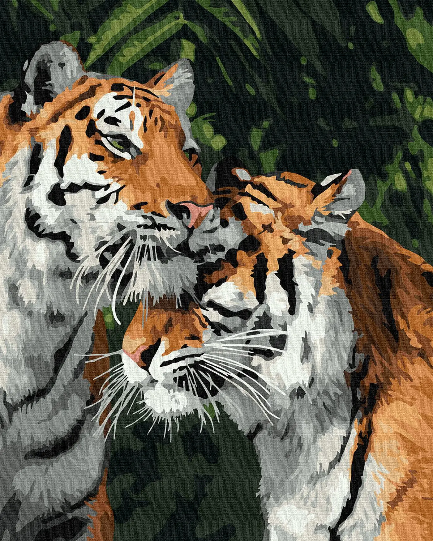 Malování podle čísel 40×50 cm – kreativní sada pro dospělé i děti  Tygří láska  - fotografie 1