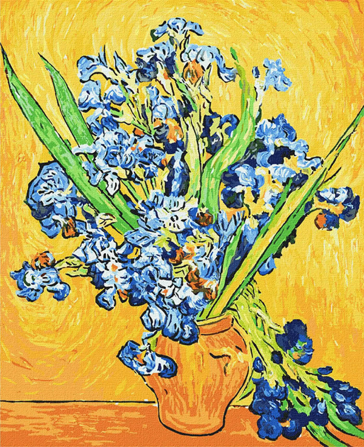 Malování podle čísel 40×50 cm – kreativní sada pro dospělé i děti  Kosatce ve váze. Van Gogh  - fotografie 1