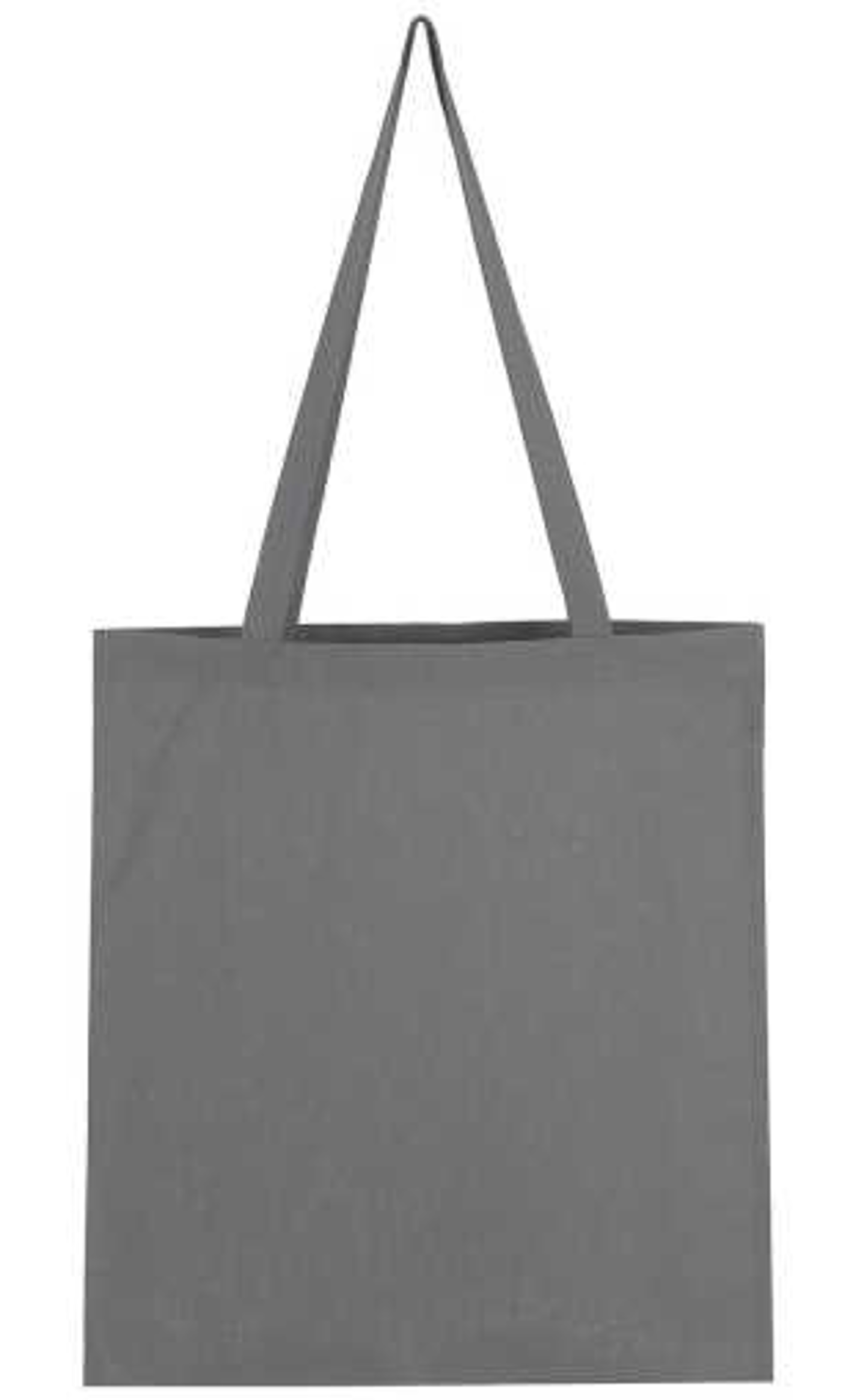 Bavlněná taška s dlouhým uchem – 38 × 42 cm  tmavě šedá / dark grey  - fotografie 1
