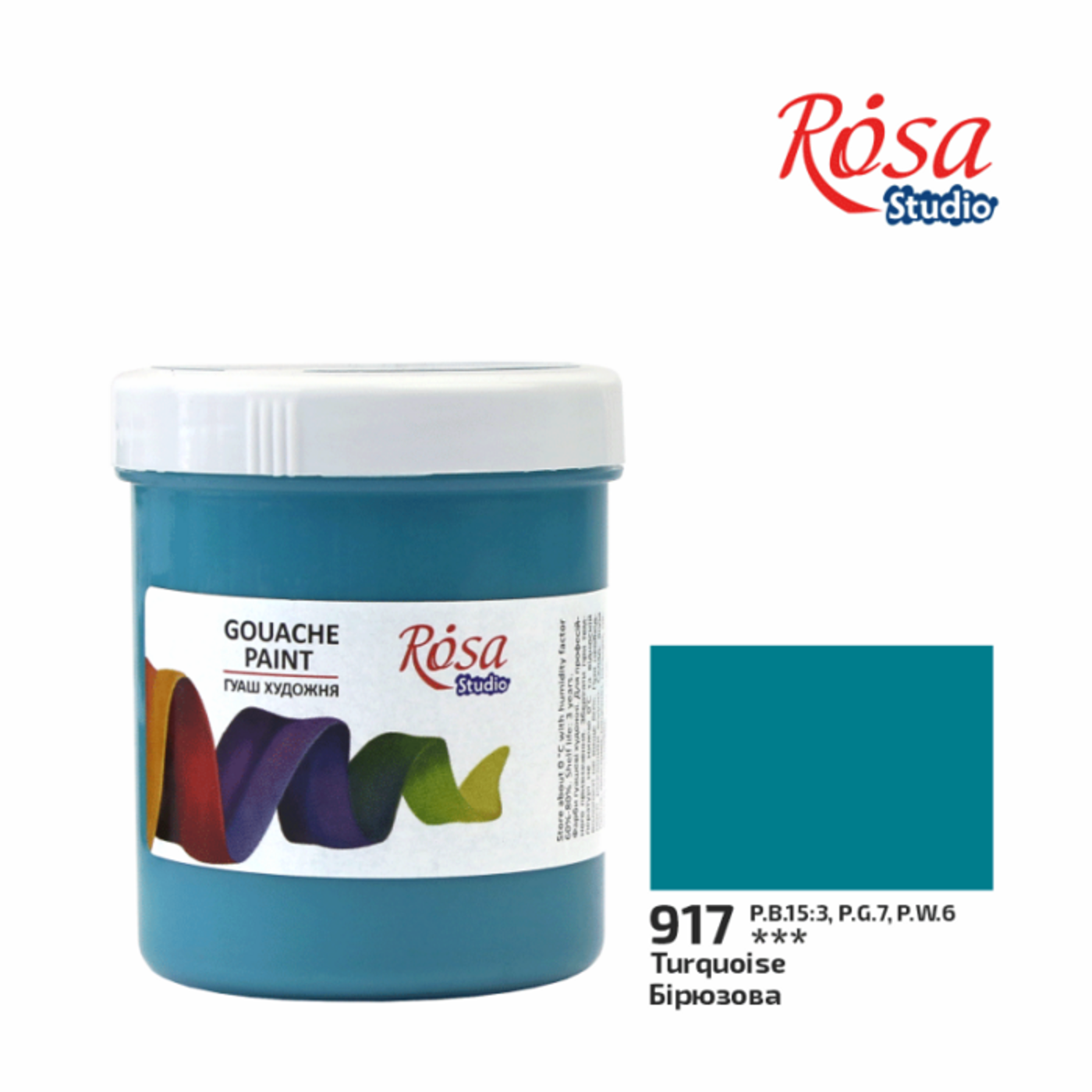 Kvašová barva Rosa 917 turquoise 100ml - fotografie 1
