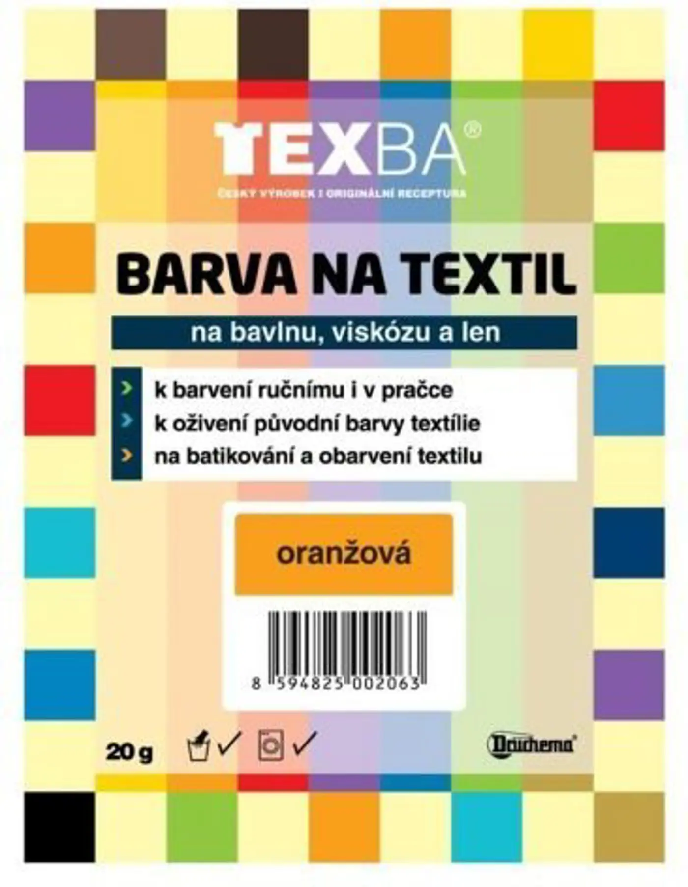 Barva na textil Texba 20g oranžová - fotografie 1