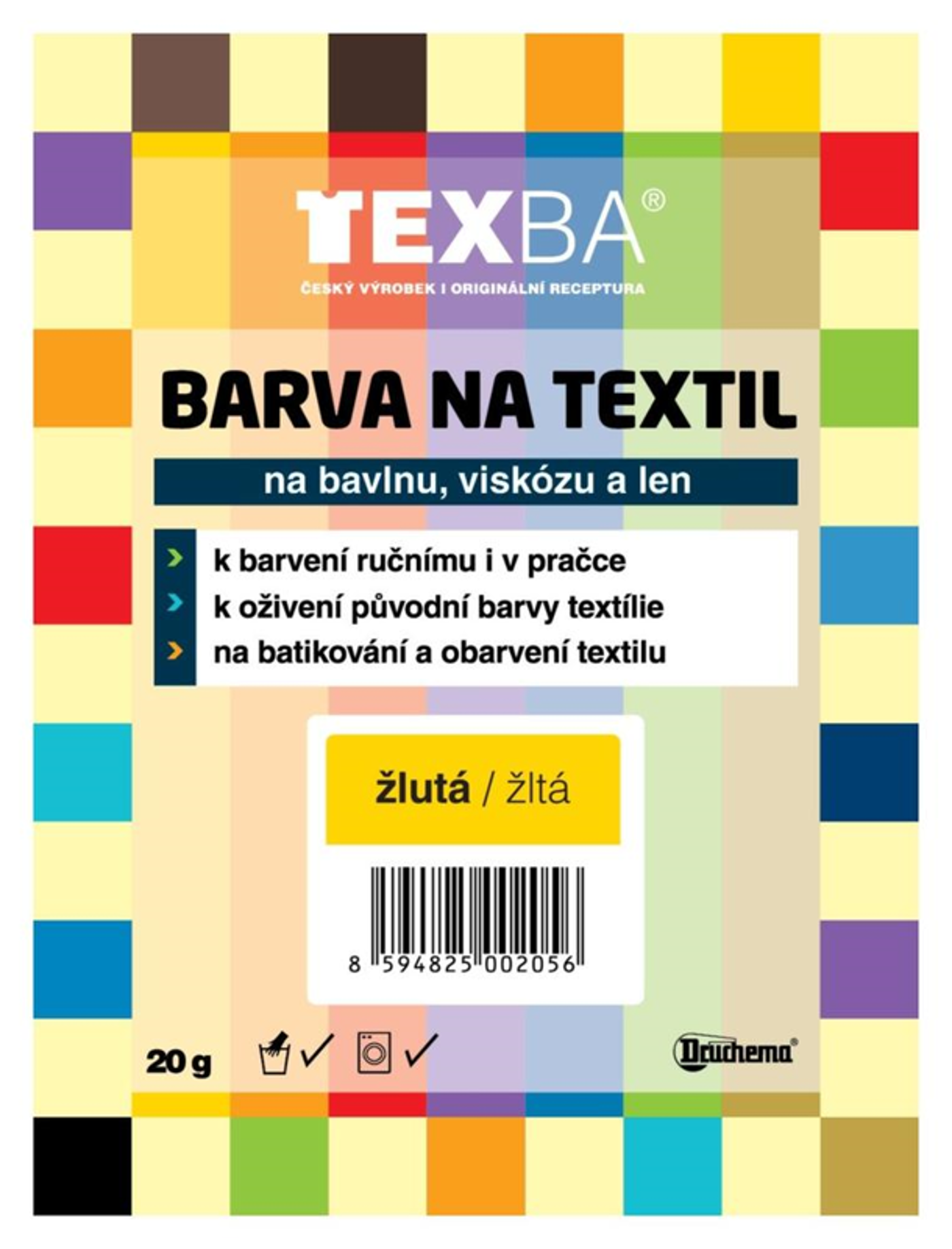 Barva na textil Texba 20g žlutá - fotografie 1