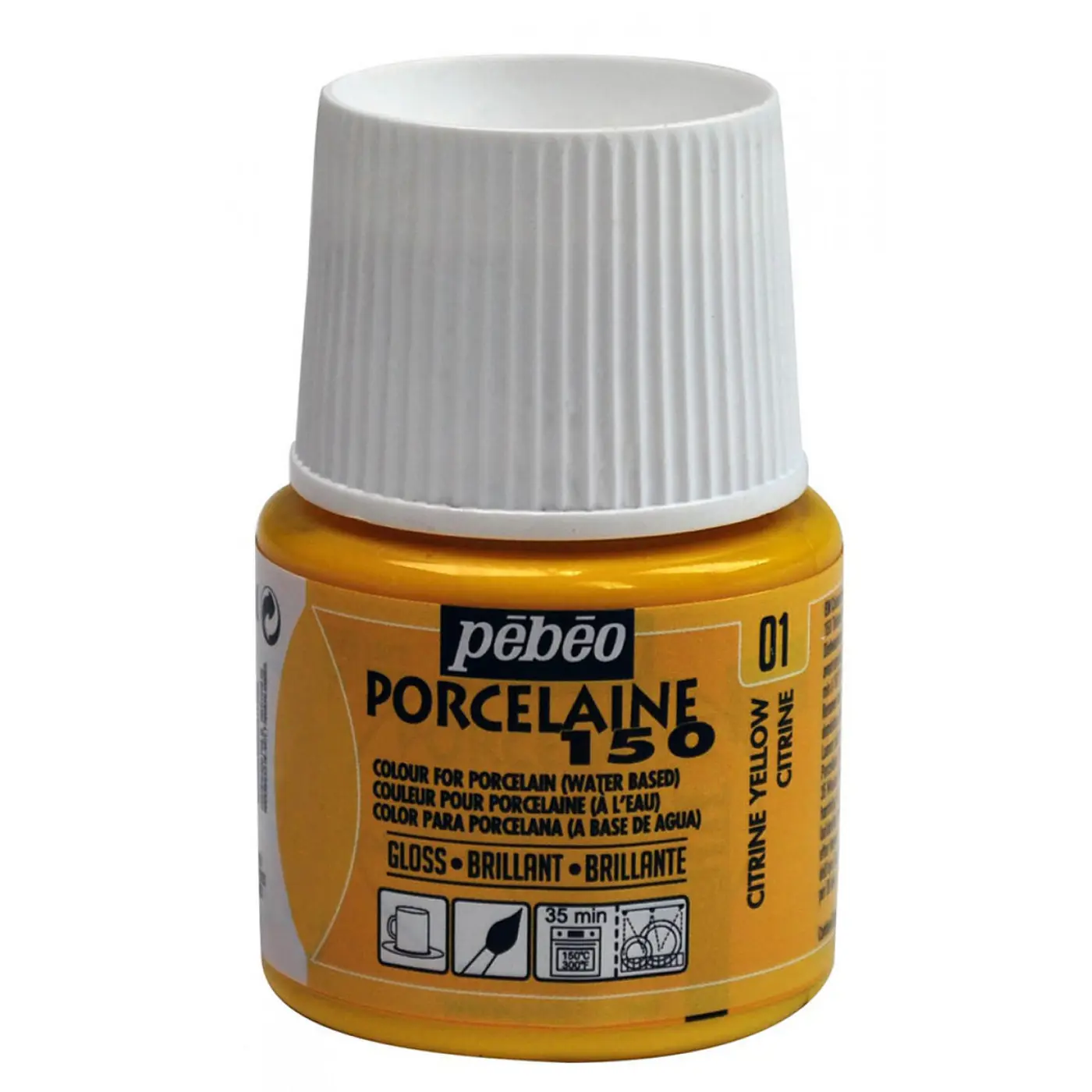 Barva na porcelán Porcelaine 45ml 01 žlutá citronová - fotografie 1