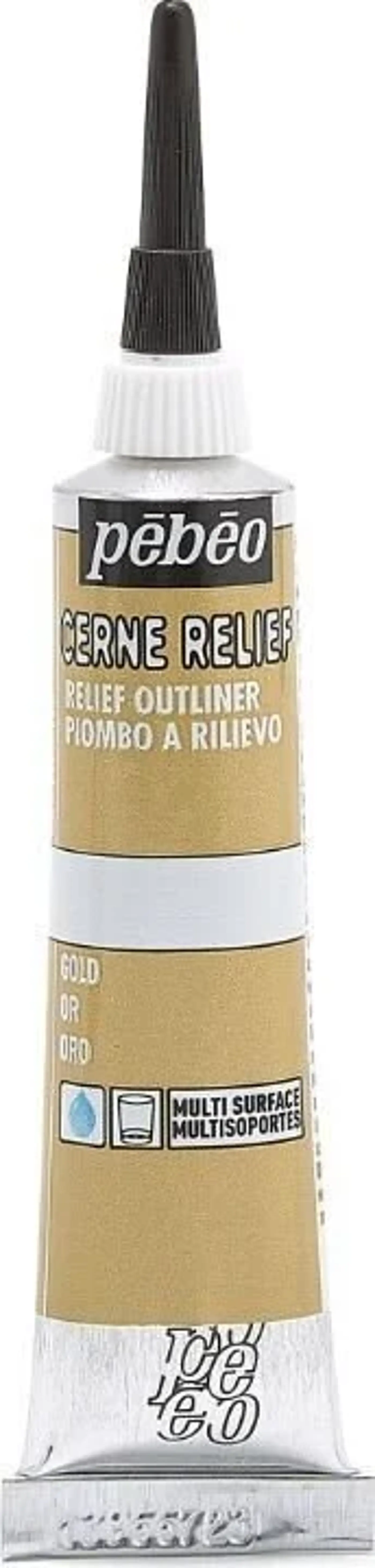 Nevypalovací kontura na sklo Cerne Relief 20ml   zlatá  - fotografie 1