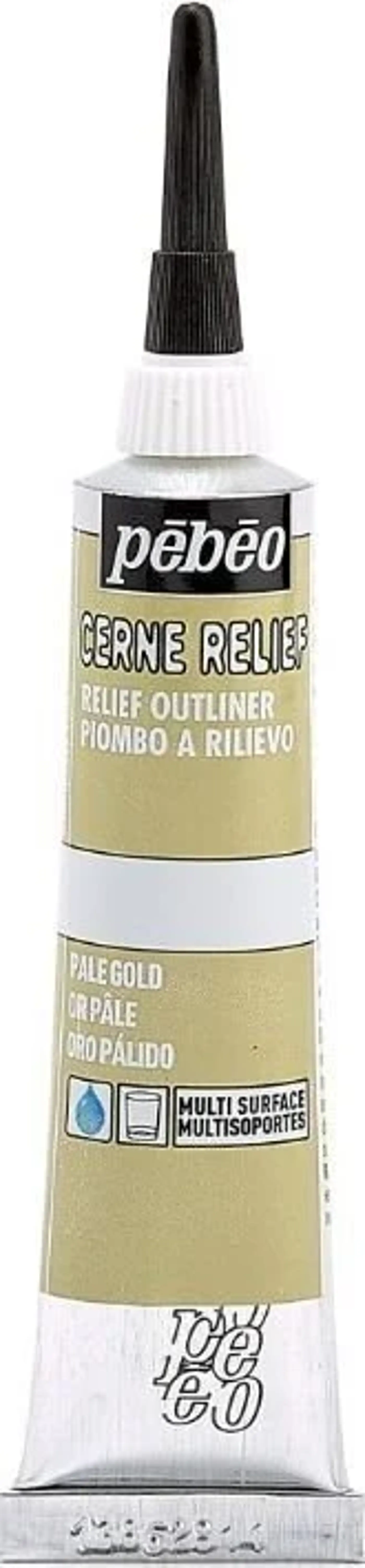 Nevypalovací kontura na sklo Cerne Relief 20ml  zlatá bledá - fotografie 1