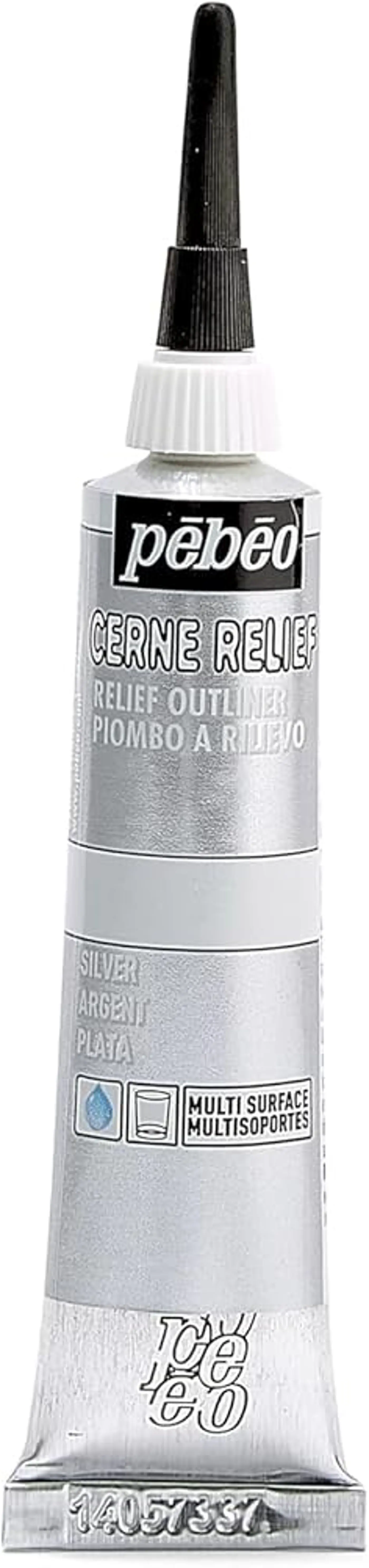 Nevypalovací kontura na sklo Cerne Relief 20ml  stříbrná - fotografie 1