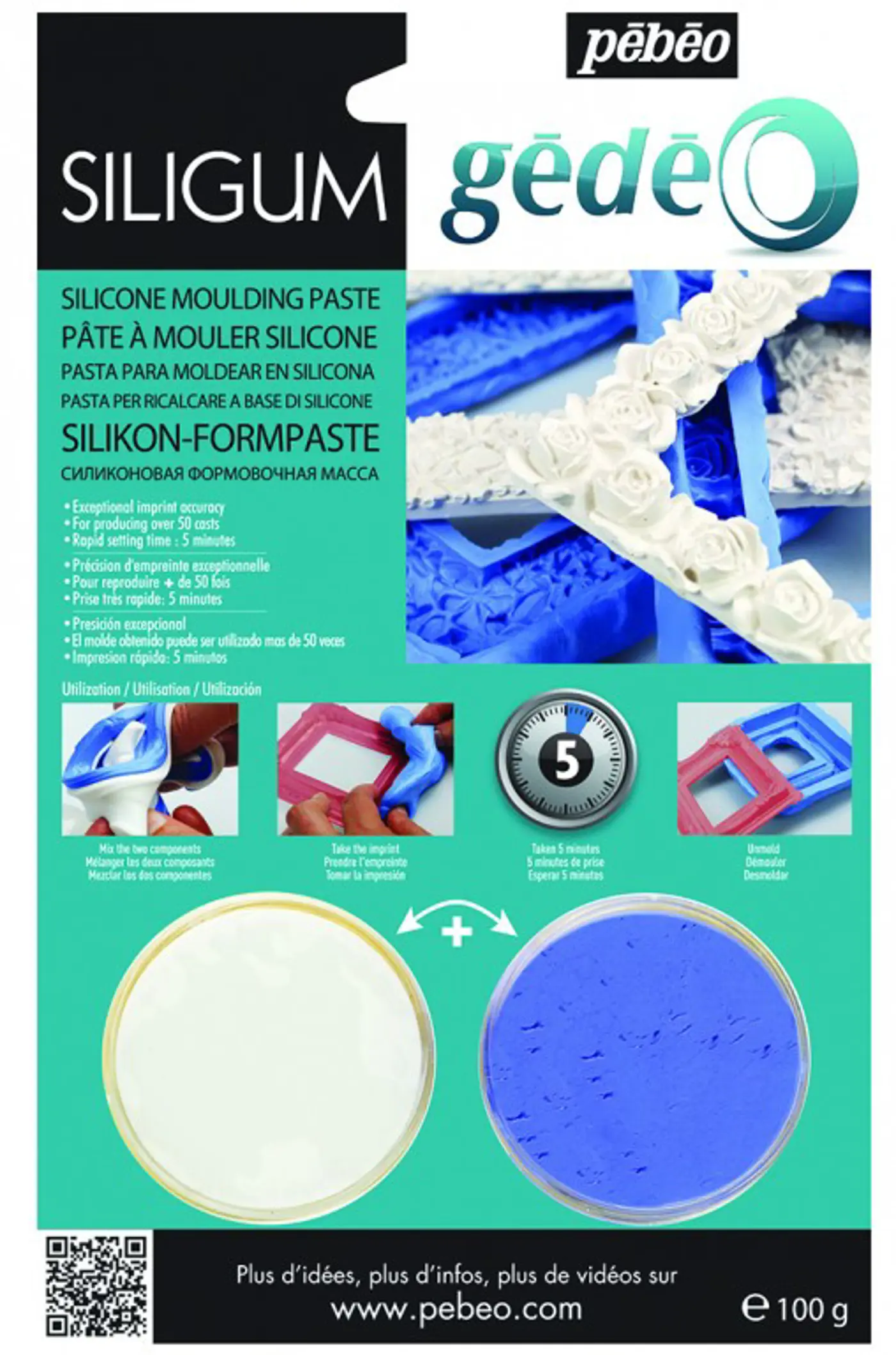 Siligum 100g - silikonová hmota na formy - fotografie 1