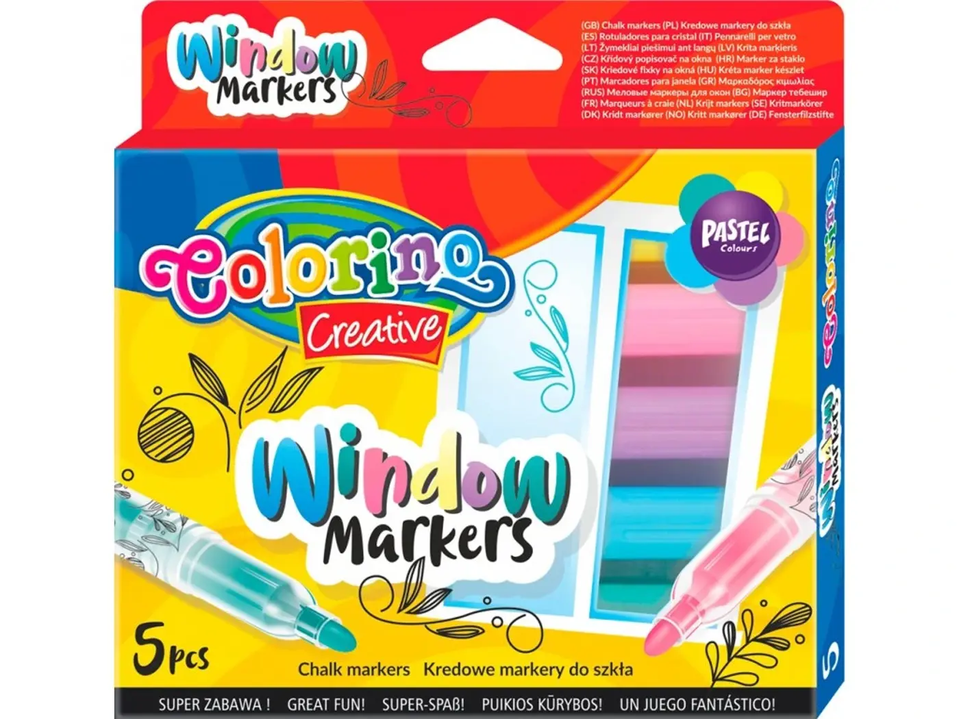 Colorino Window sada křídových fixů na sklo 5 set - fotografie 1