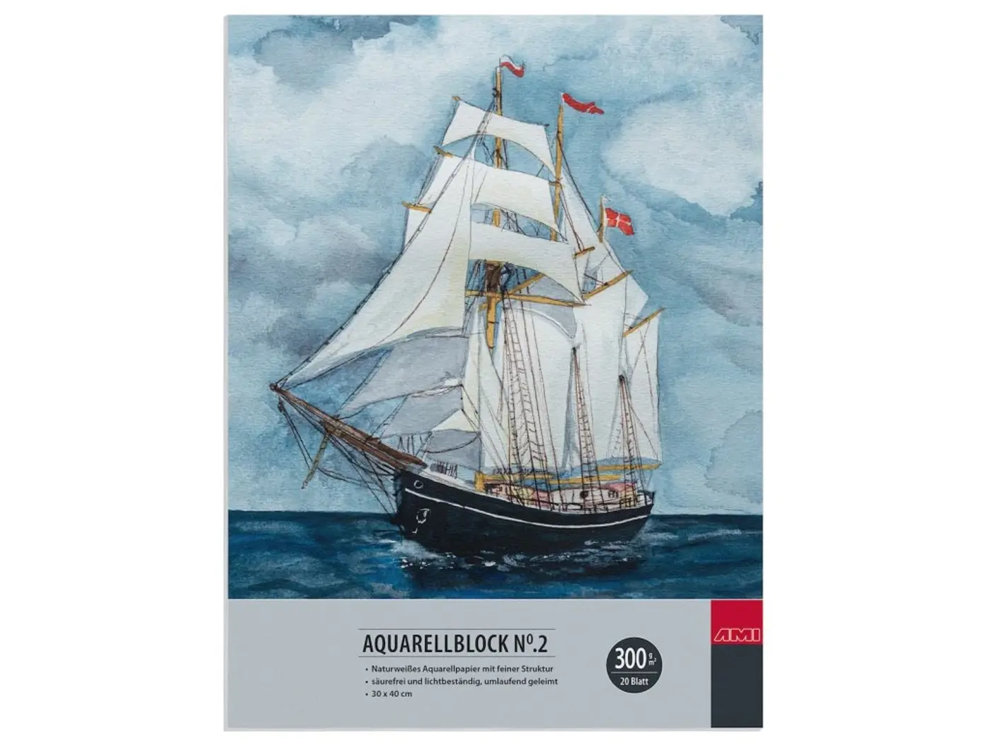 Akvarelový blok No.2 zn. Ami 300g/m²   - fotografie 1
