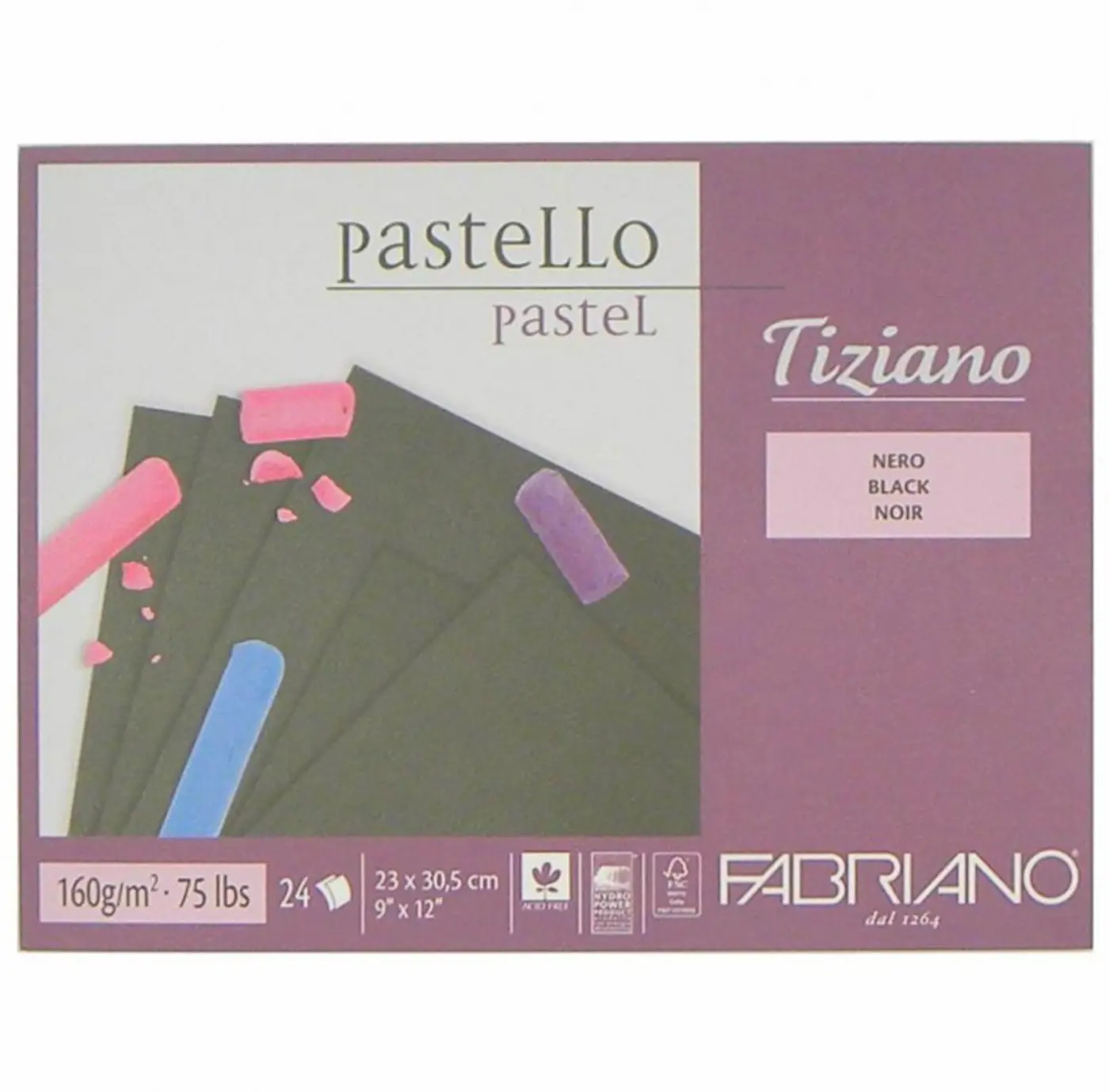 Blok pro pastel Tiziano černý 23x30,5cm 160g - fotografie 1