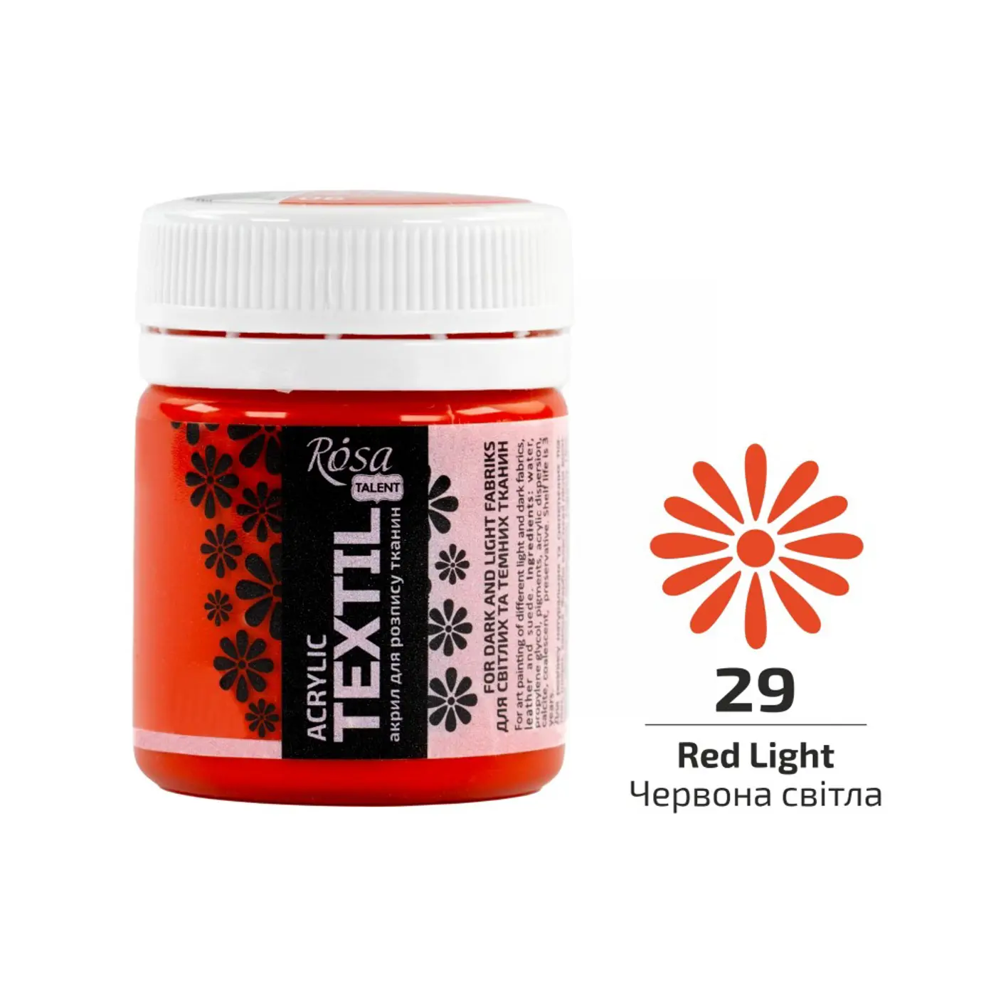 Barva na textil Rosa 20ml 29 Red light - fotografie 1