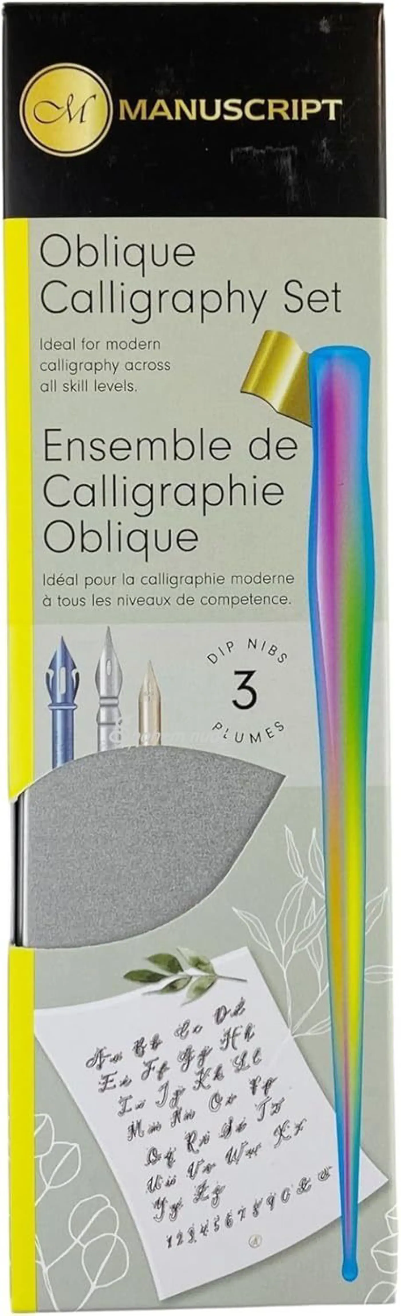 Kaligrafická sada Manuscript Oblique Calligraphy Set s duhovou násadkou - fotografie 1