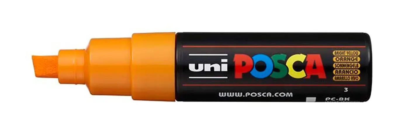 Akrylový fix Uni Posca PC-8K 8 mm – 03 oranžová - fotografie 1