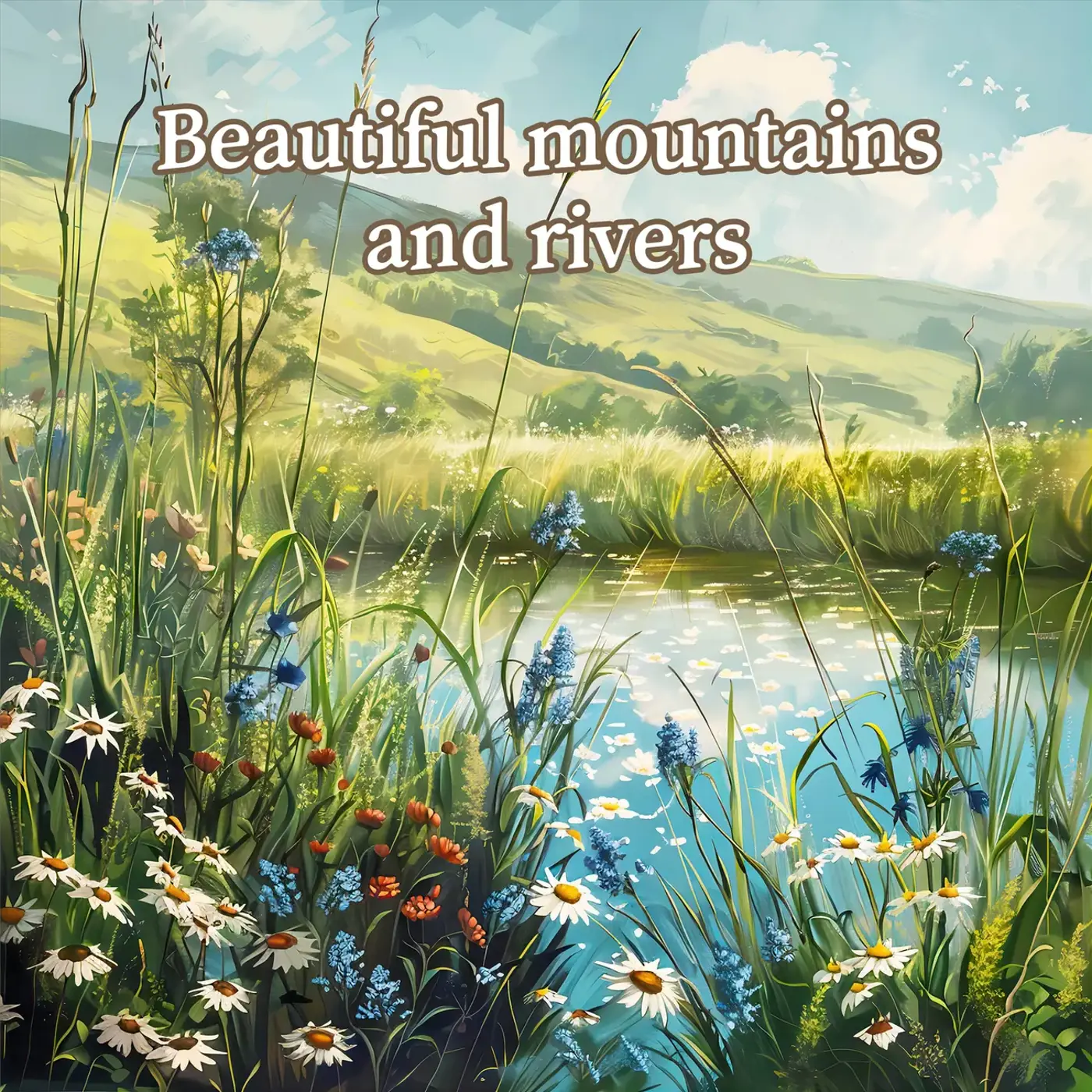 omalovanka pro dospělé beautiful mountaines and rivers - fotografie 1