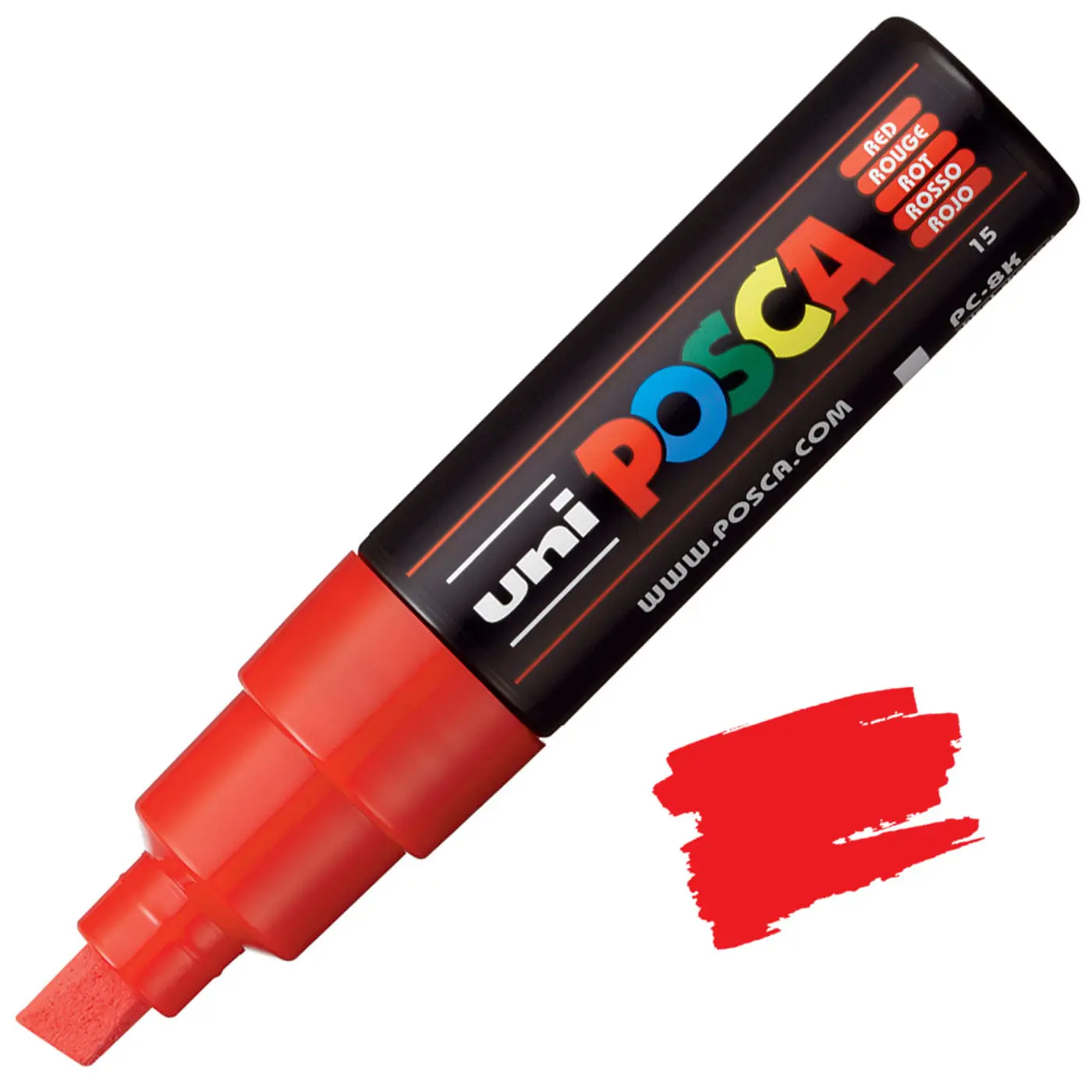 Akrylový fix Uni Posca PC-8K 8 mm – 15 červená red - fotografie 1
