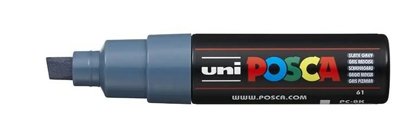 Akrylový fix Uni Posca PC-8K 8 mm –  61 břidlicově šedá - fotografie 1