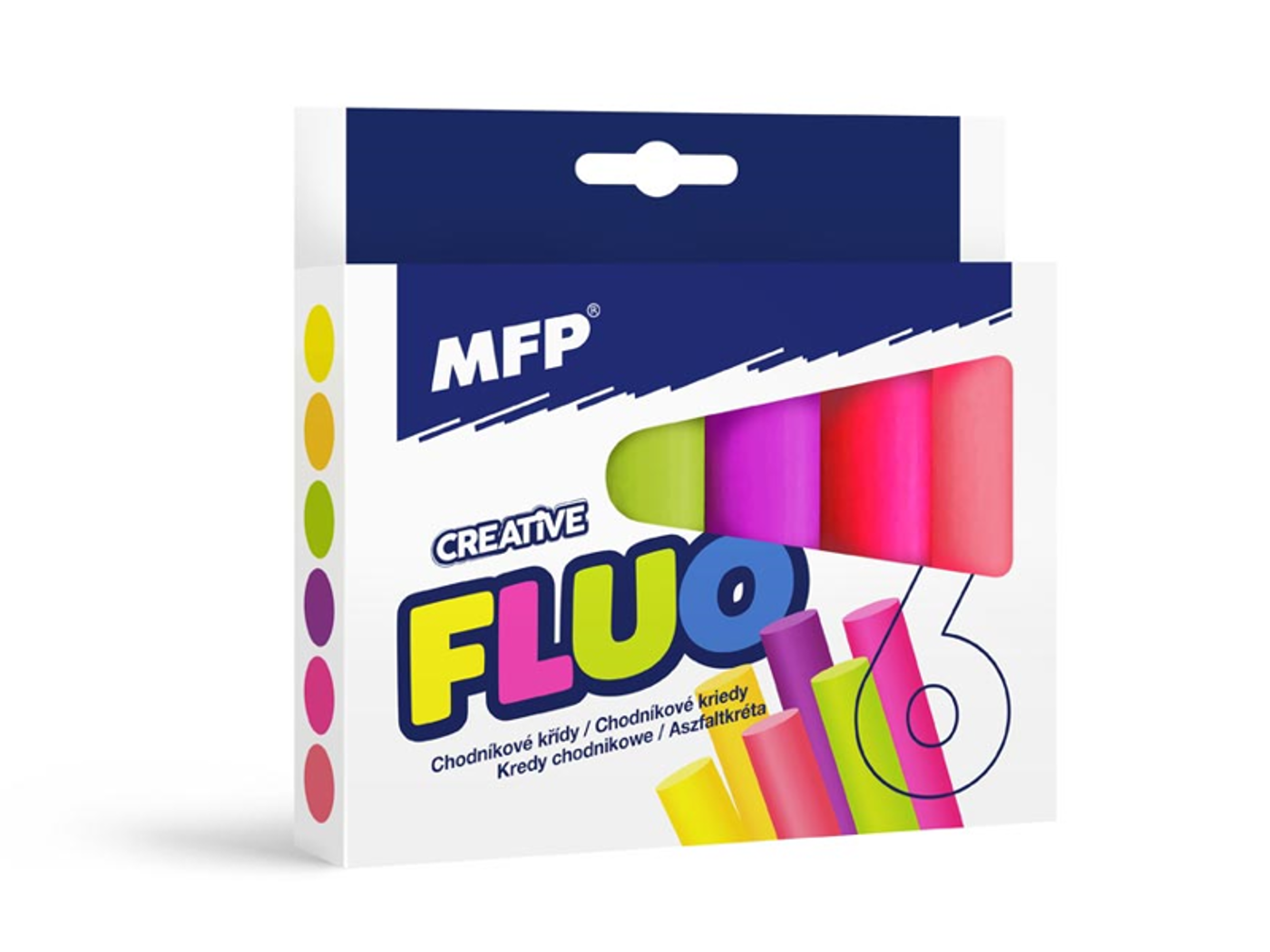 Chodníkové křídy fluo kulaté 6ks - fotografie 1
