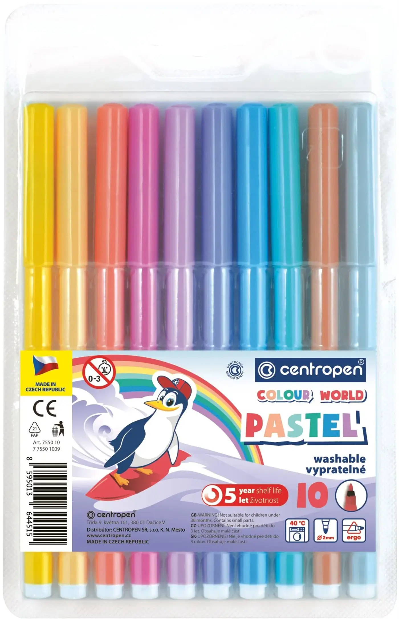 Popisovače Centropen Pastel 10ks - fotografie 1