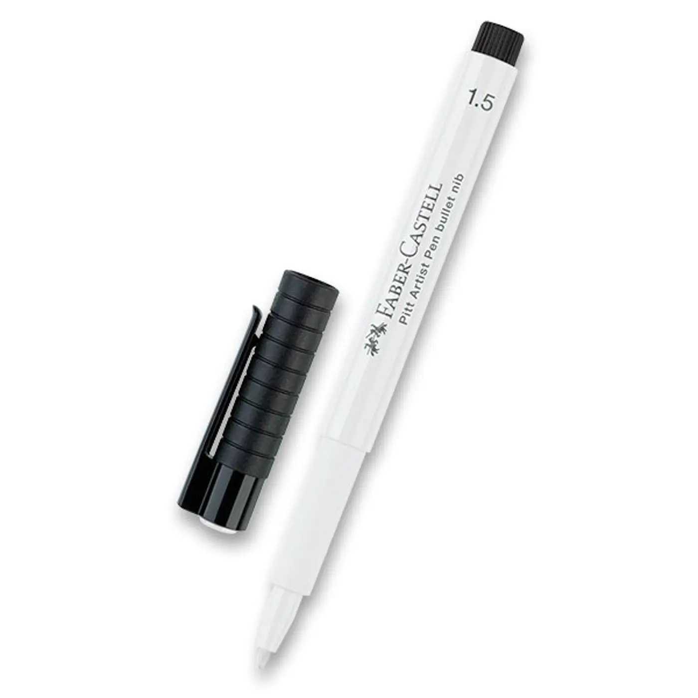 Tenký popisovač Faber-Castell bílý - fotografie 1