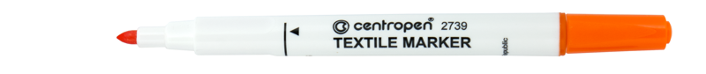 Popisovač na textil Centropen 2739 oranžový - fotografie 1