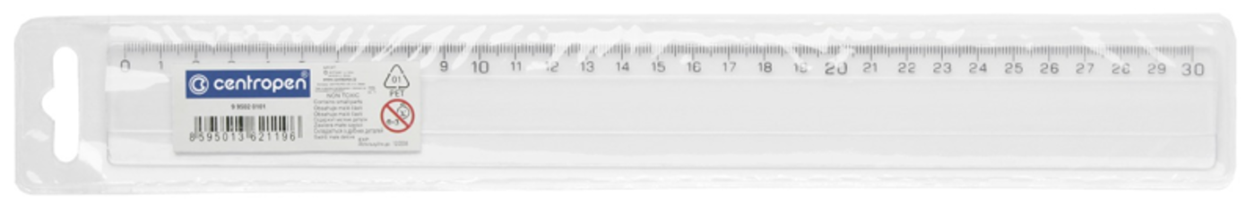 Pravítko Centropen 30cm transparentní - fotografie 1