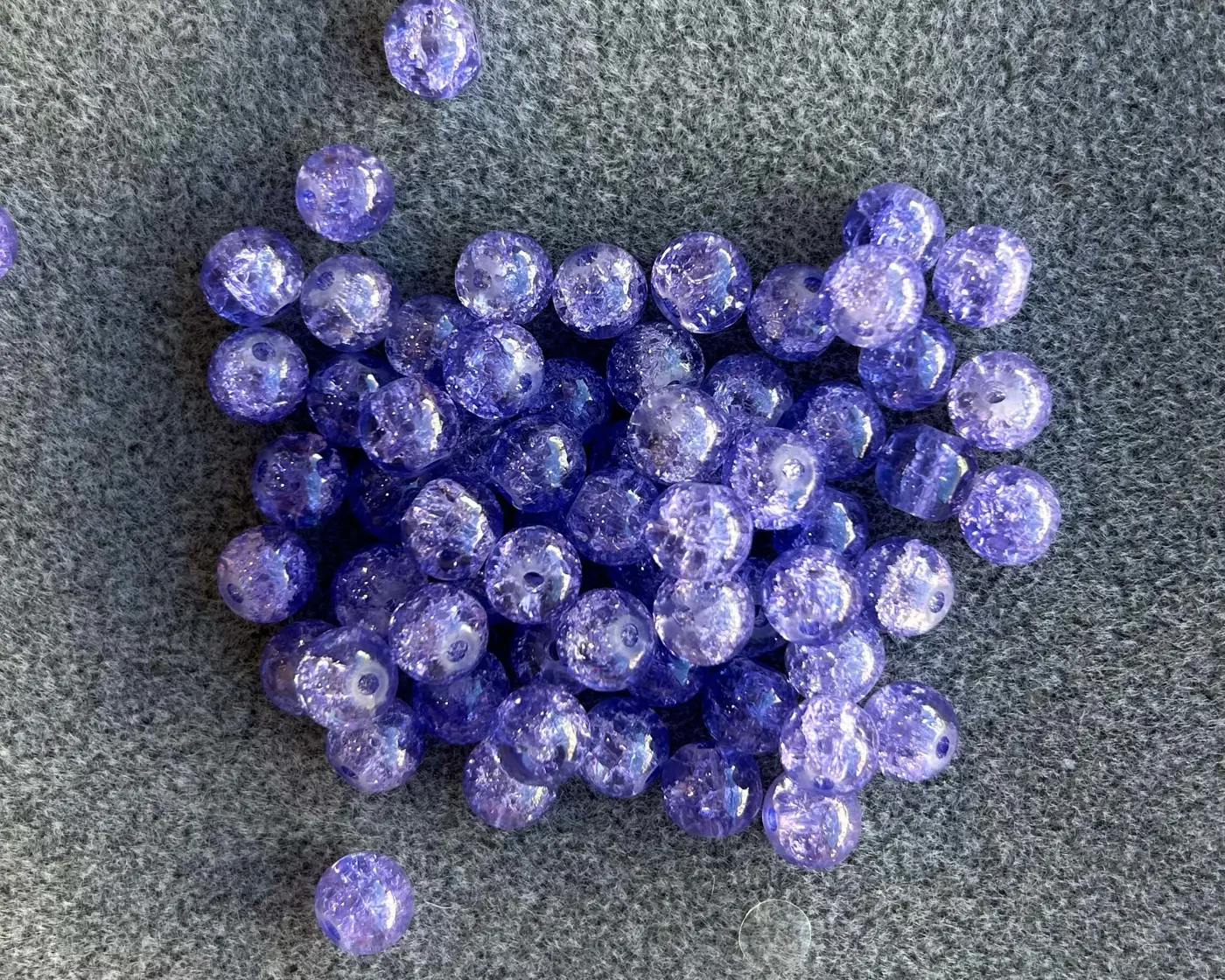 Korálek práskaný kulička 8mm purpurová - fotografie 3