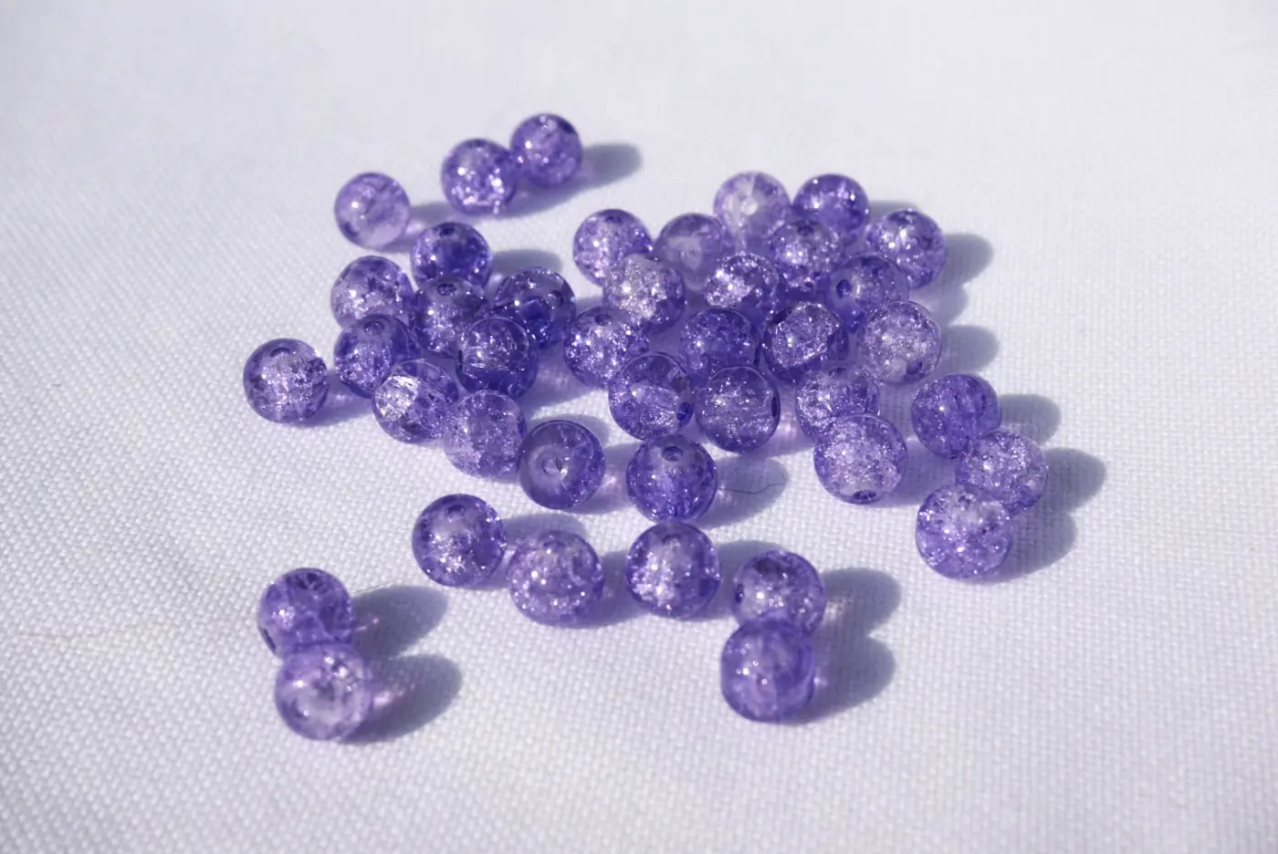 Korálek práskaný kulička 8mm purpurová - fotografie 1