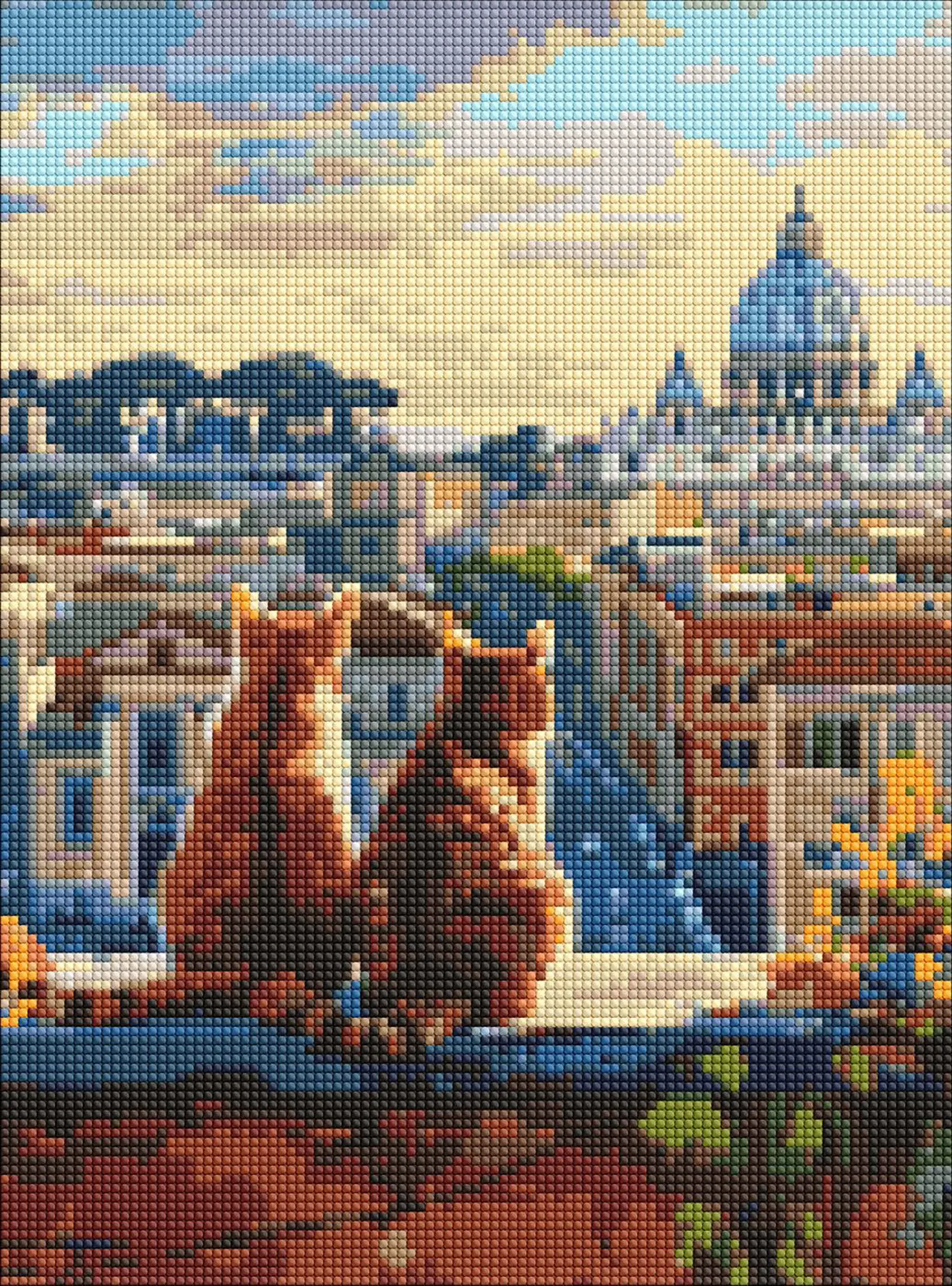 Diamantová mozaika 30×40 cm – kreativní sada s kamínky  Kočky v Římě - fotografie 1