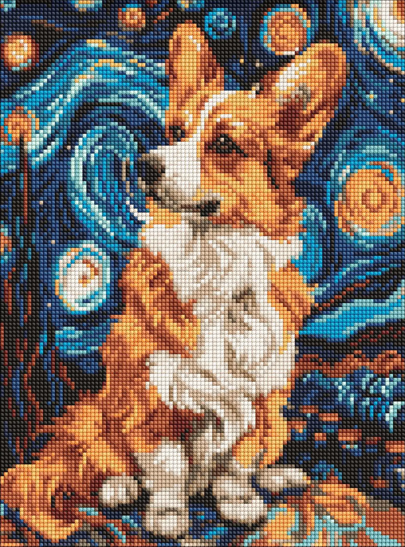 Diamantová mozaika bez rámu 30×40 cm Okouzlující corgi - fotografie 1
