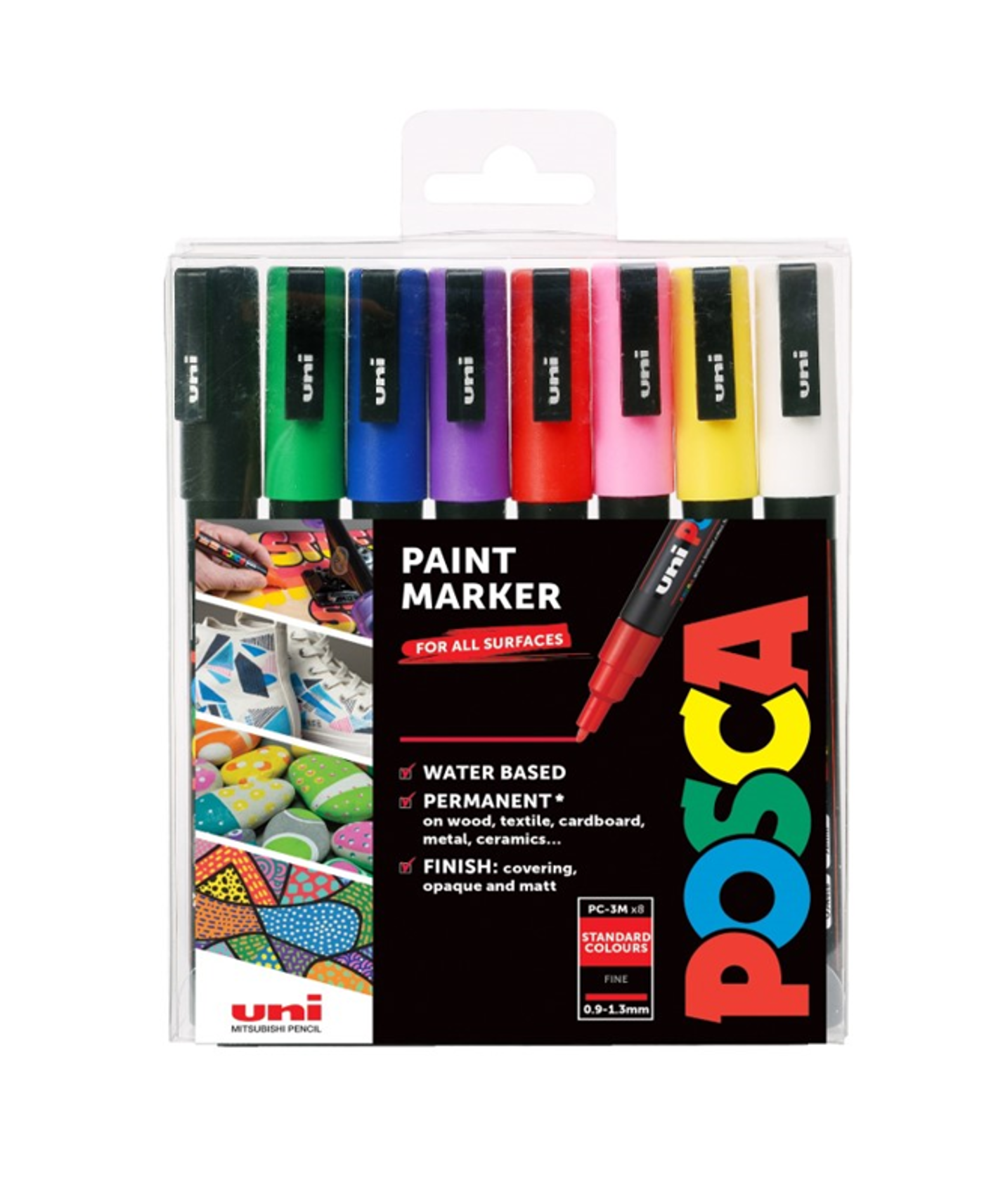 Sada popisovačů POSCA PC-3M Uni základní barvy - fotografie 1
