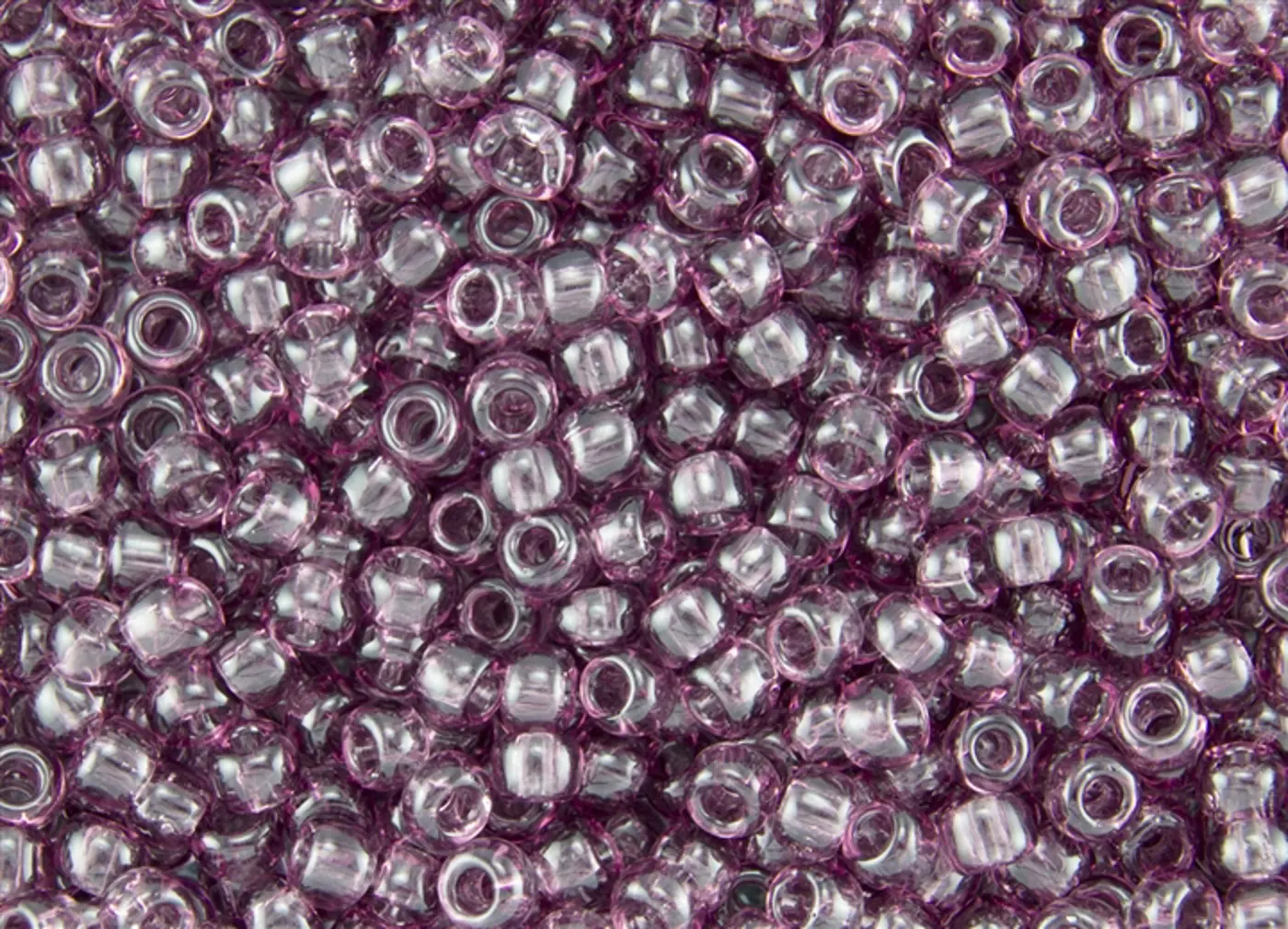 Rokajlové korálky - Round 11/0 : Transparent Lt Amethyst TR-11-6 - fotografie 1