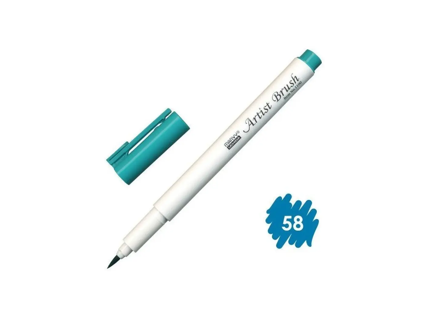 Štětcový fix MARVY Peacock Green  Artist Brush 1100-58 - fotografie 1