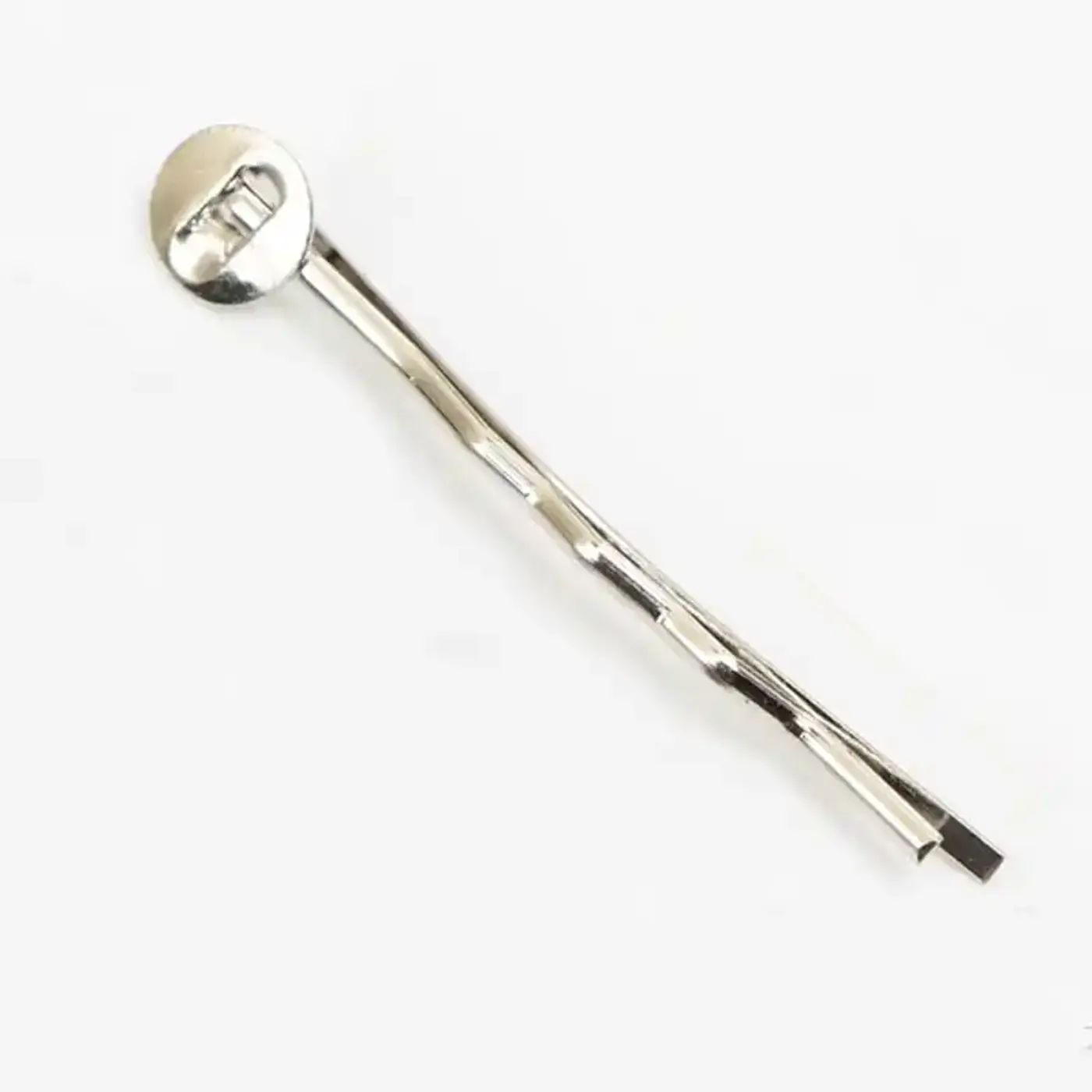 Sponky do vlasů s plochým kolečkem 4,4 cm Stříbrná  - fotografie 1
