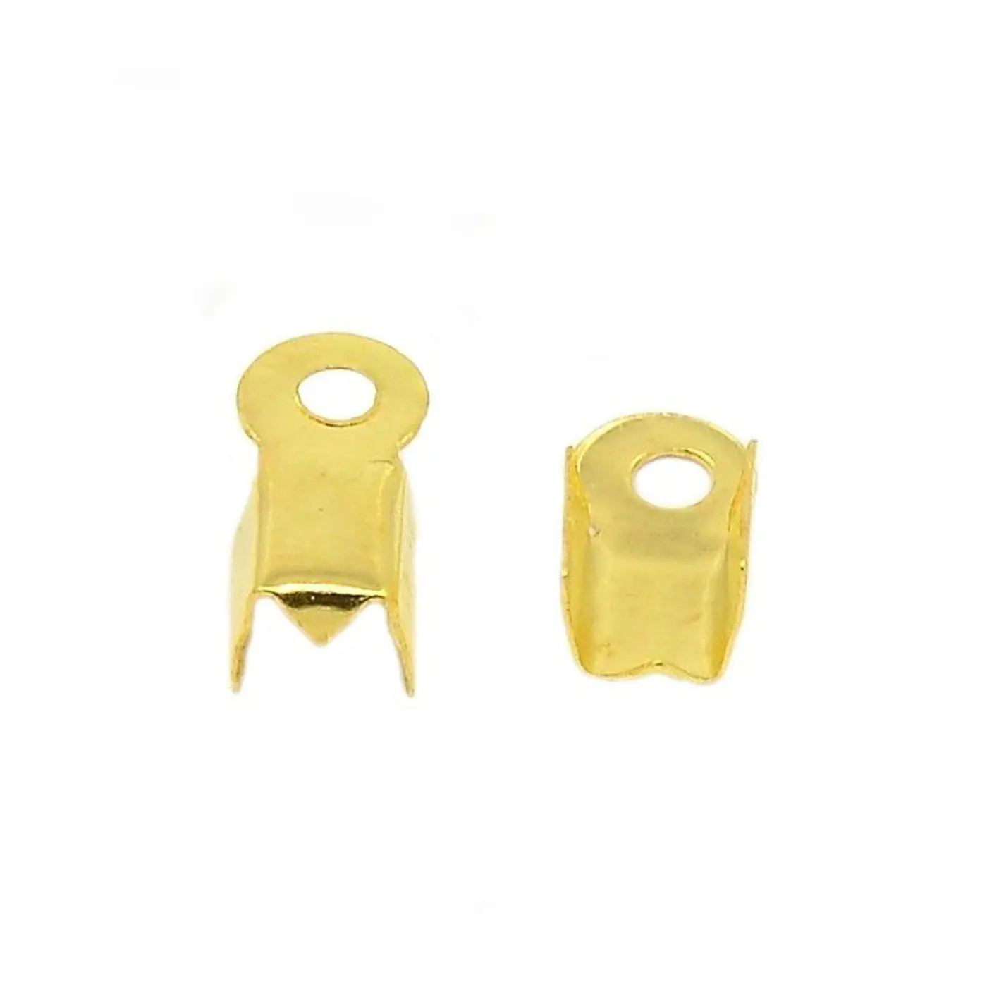 Koncovka na kůži 9×3×4 mm – 10 ks, zlatá - fotografie 1