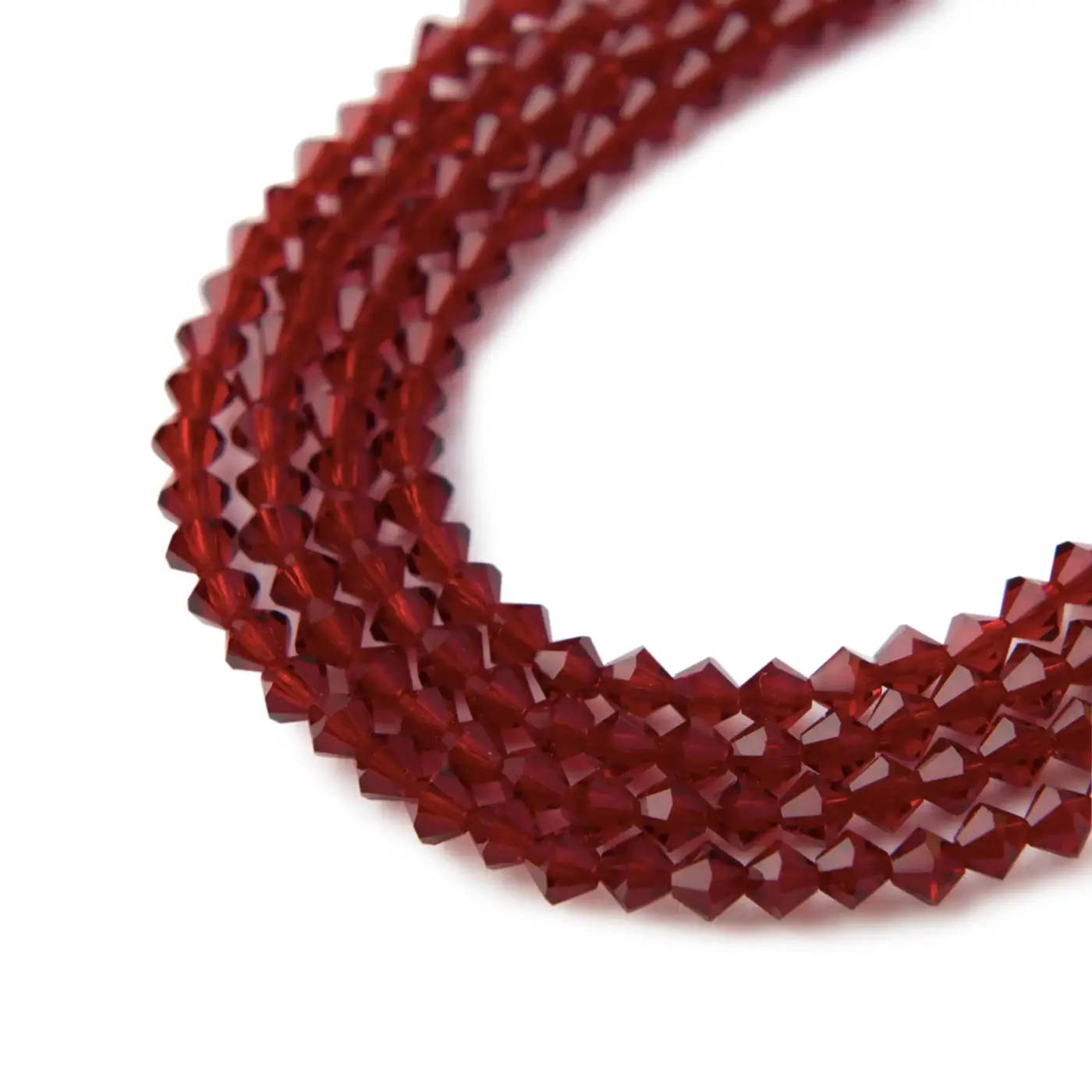 Skleněná broušená sluníčka (cínovky) – Garnet 4 mm, 20 ks - fotografie 1