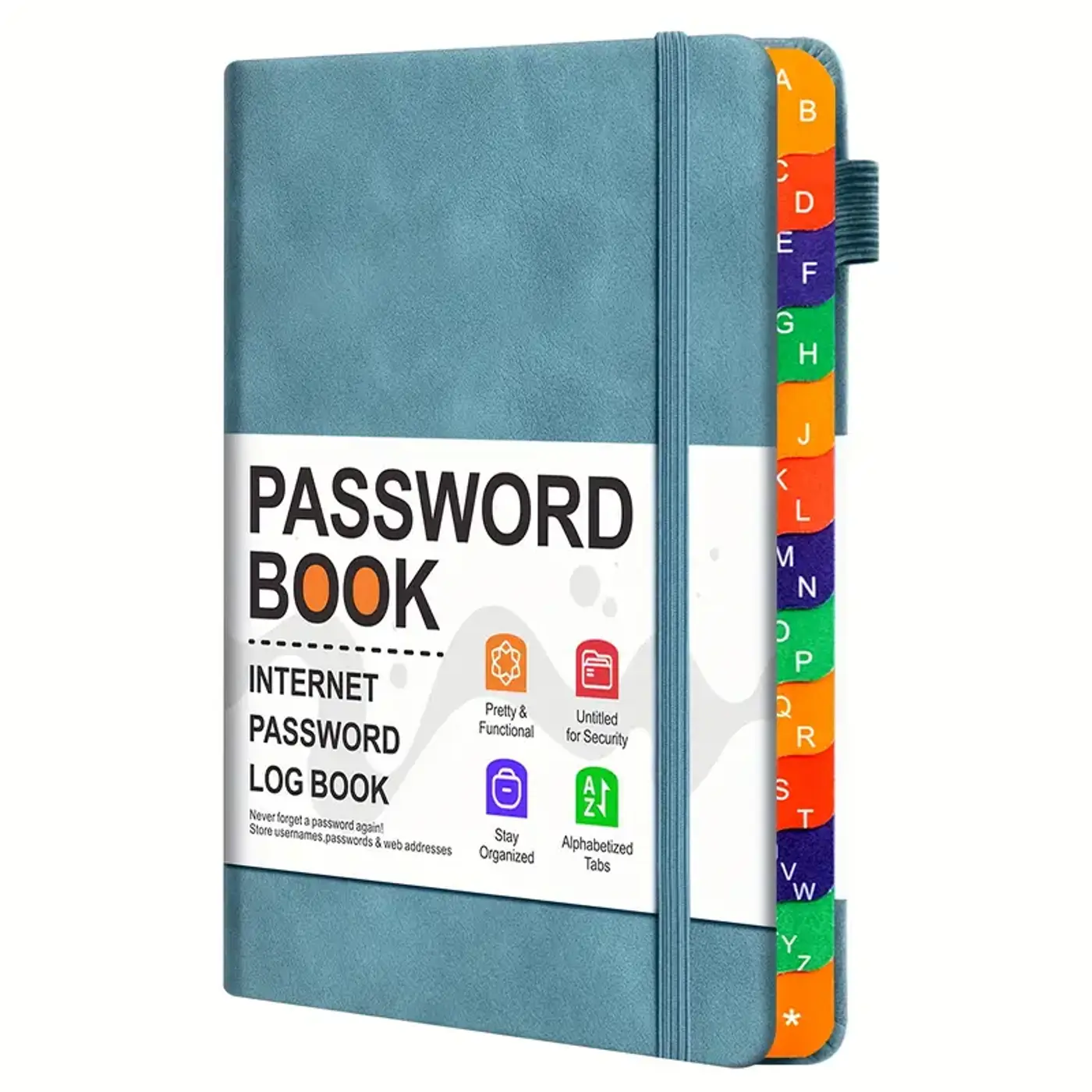 Blok na hesla Password Book s abecedním indexem – modrý - fotografie 1
