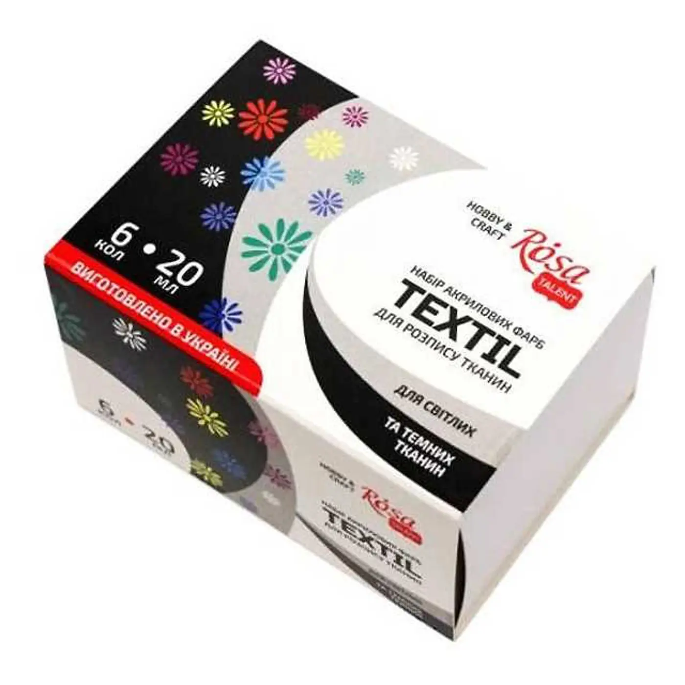 Sada barev pro textil Rosa 6x20ml - fotografie 1