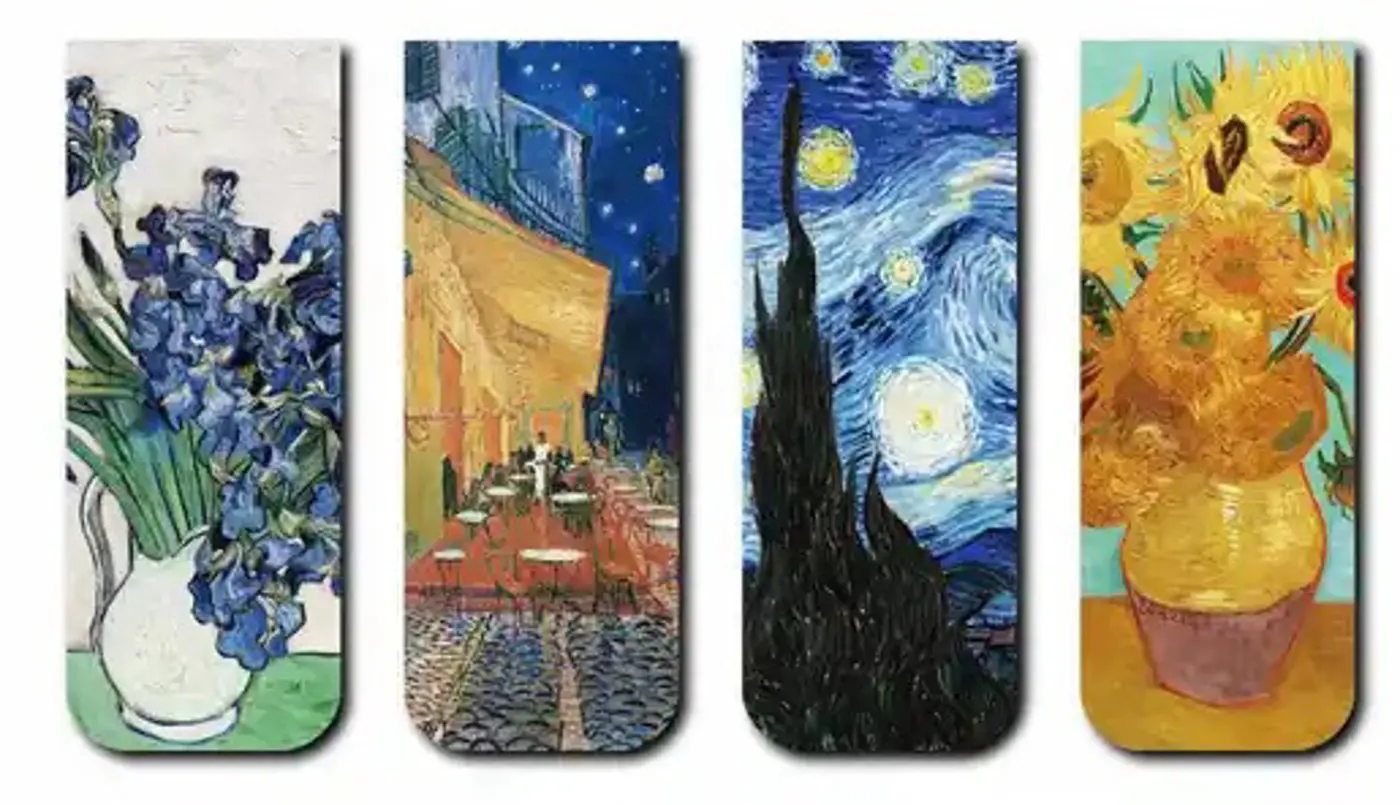 Magnetická záložka do knihy – sada 4 kusy (Van Gogh & Monet) №1 - fotografie 1