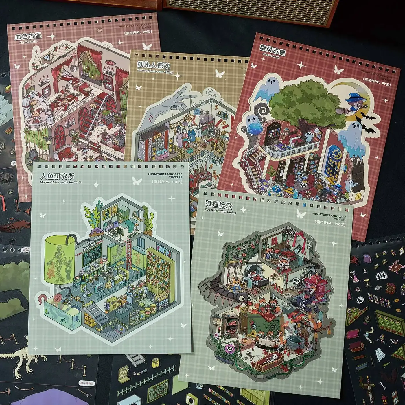 SAMOLEPKY DIY – Antistresové vylepovačky Domeček / Scéna Pokoj – 12 archů PET samolepek, 8 scénových archů + 2 archy referencí - fotografie 2